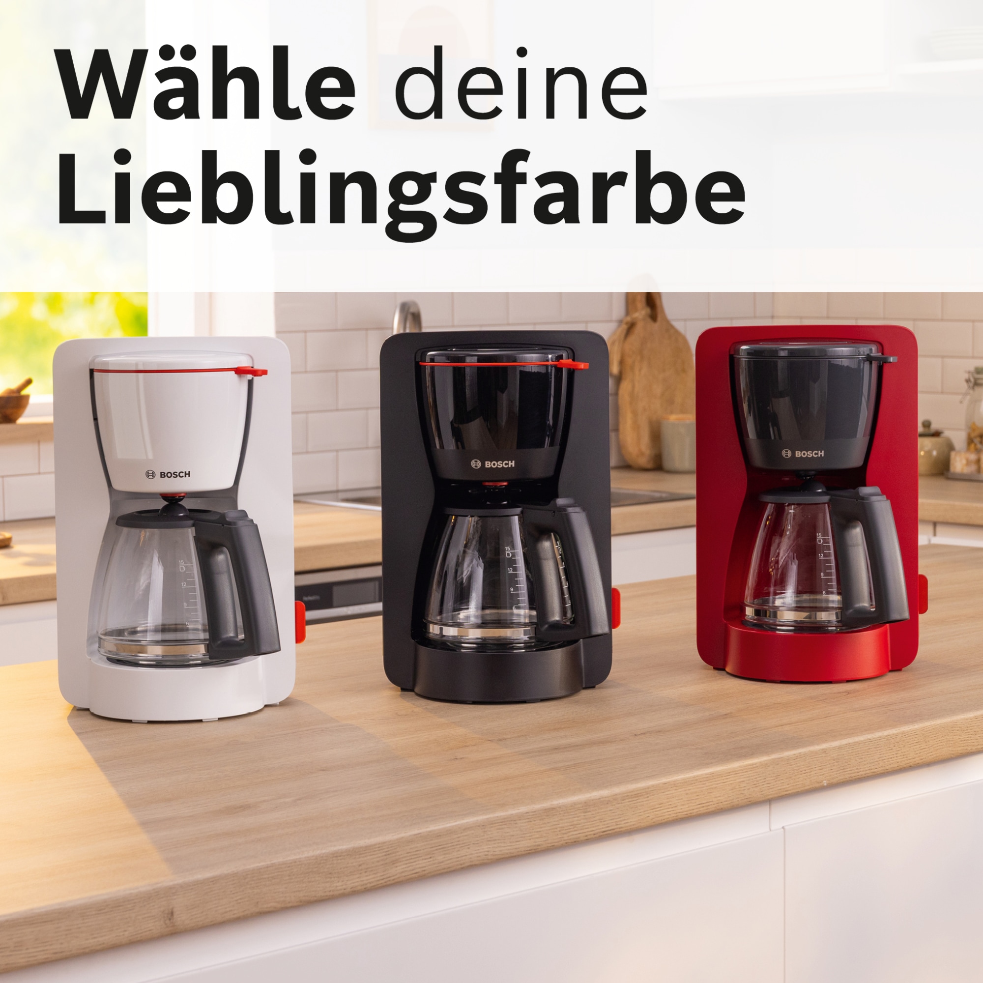 BOSCH Filterkaffeemaschine »MyMoment TKA3M134« 1,25 l Kaffeekanne Papierfilter 1x4 60min Warmhaltefunktion, Aroma intense, Entkalkungsprogramm, 1200 W