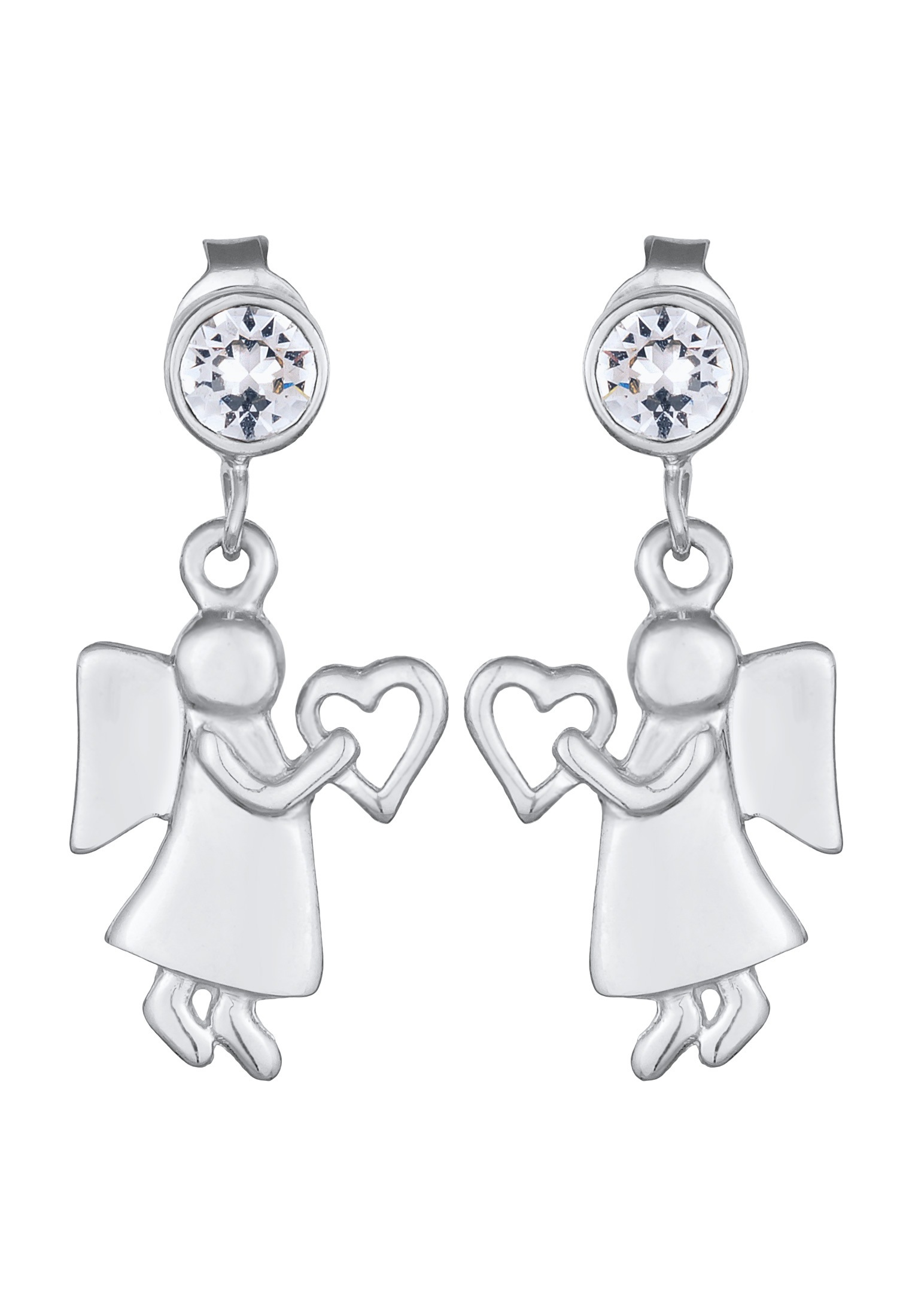 Elli Paar Ohrstecker »Ohrringe Elli Ohrringe Engel Herz Talisman Kristalle 925 Silber«