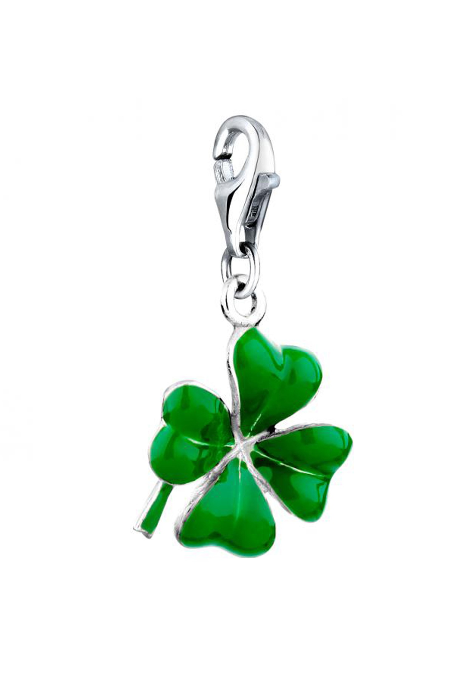 Nenalina Charm-Einhänger »Charm Anhänger Kleeblatt Glück Emaille 925 Silber«