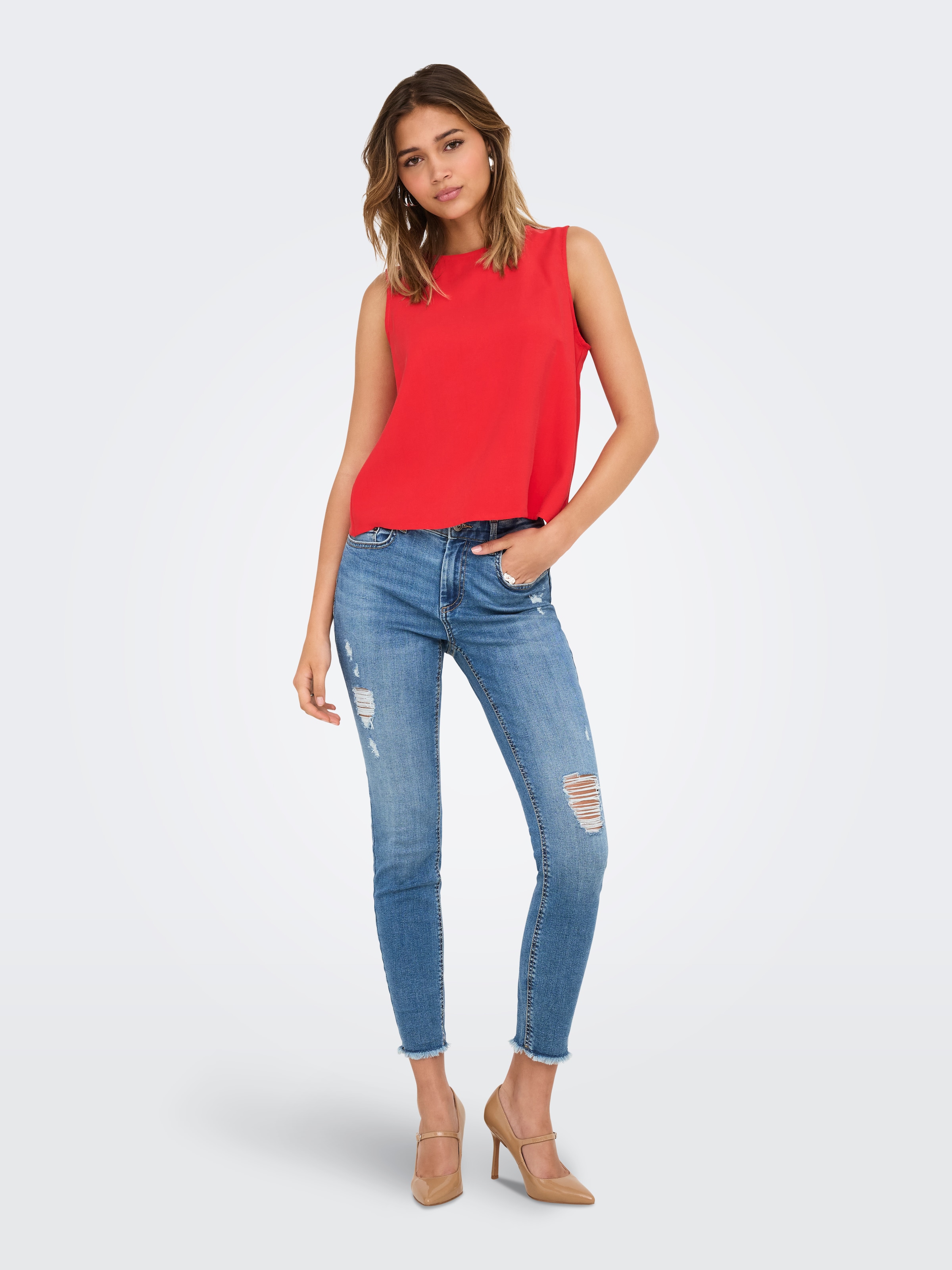 ONLY Skinny-fit-Jeans »ONLBLUSH MID WAIST ANK RW SKINNY DES DNM«