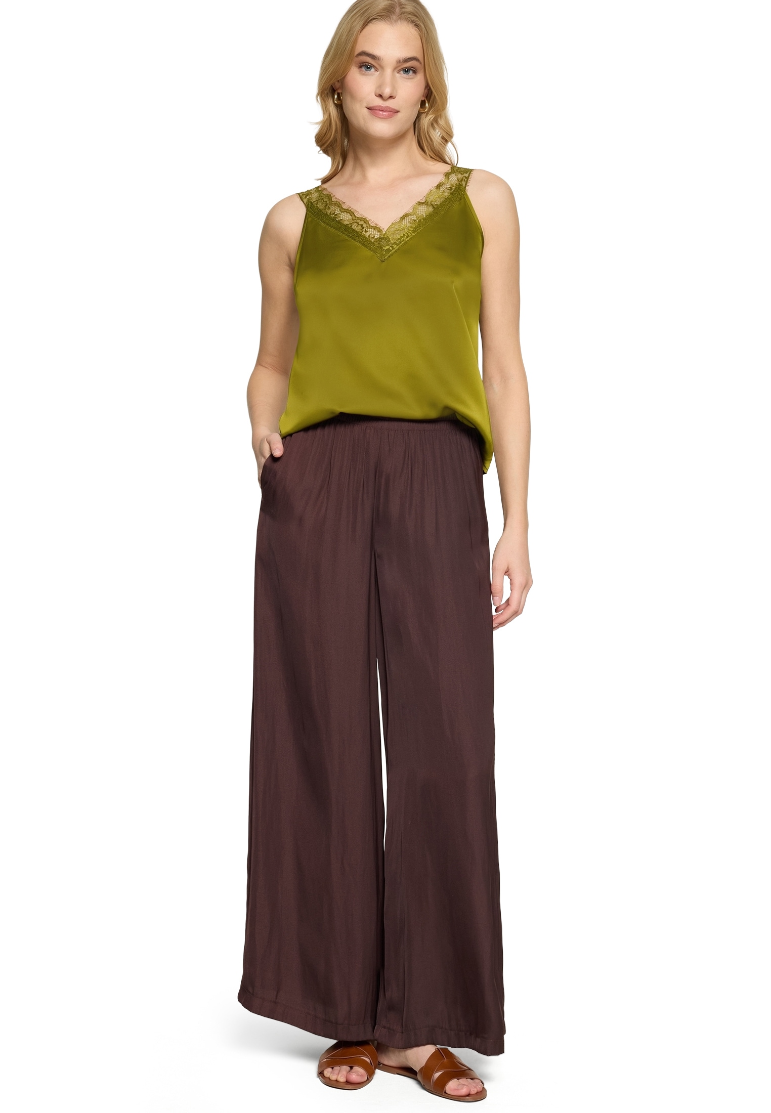 Zero Spitzenbluse »Basic-Top mit V-Ausschnitt«