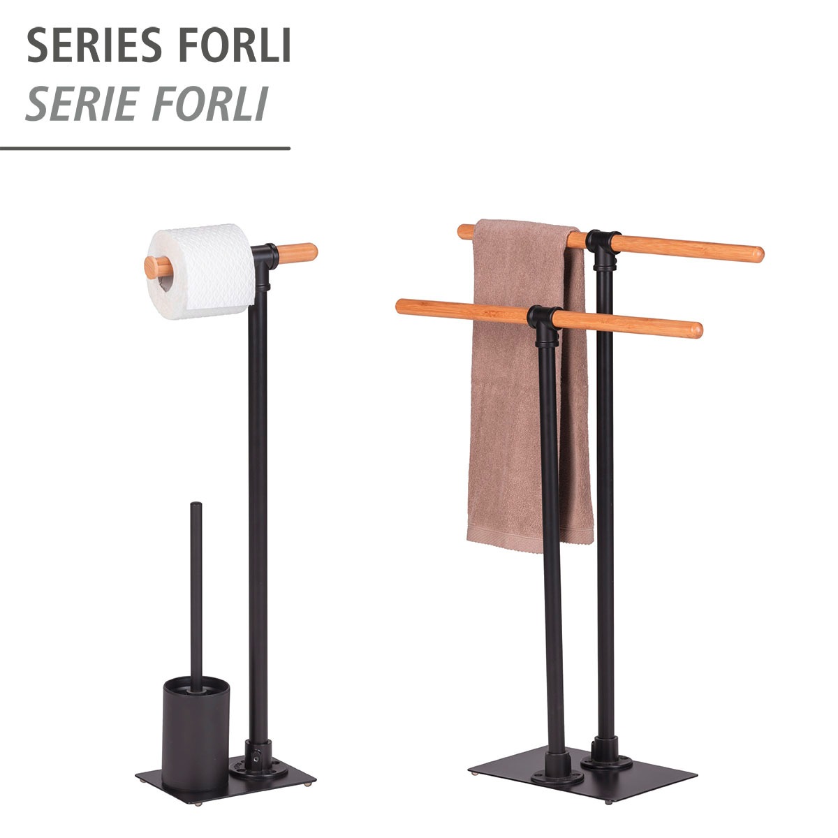 WENKO WC-Garnitur »Forli«, aus Stahl-Bambus, inkl. Rollenhalter und WC-Bürste  im OTTO Online Shop