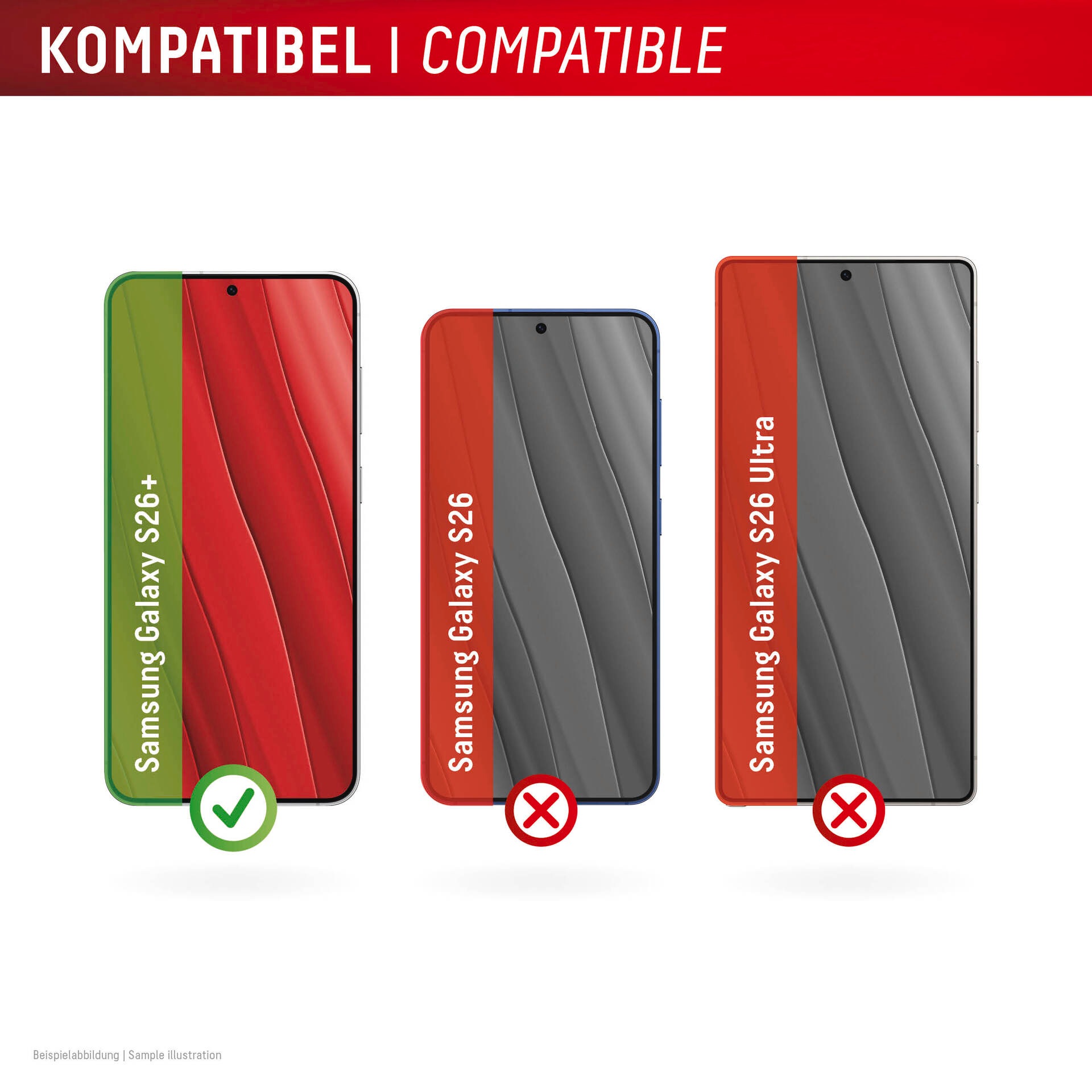 Displex Displayschutzglas »Real Glass Screen Protector mit MountMaster« für Samsung Galaxy S26+ Displayschutzfolie, Schutzfolie, Bildschirmschutz, kratz- & stoßfest