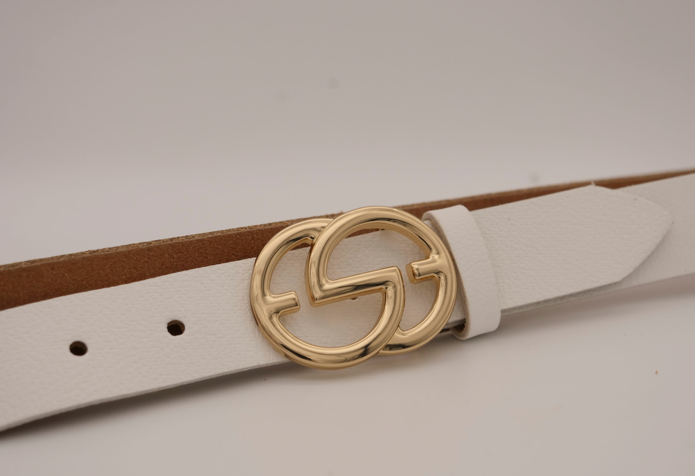 AnnaMatoni Ledergürtel, mit goldener Schließe