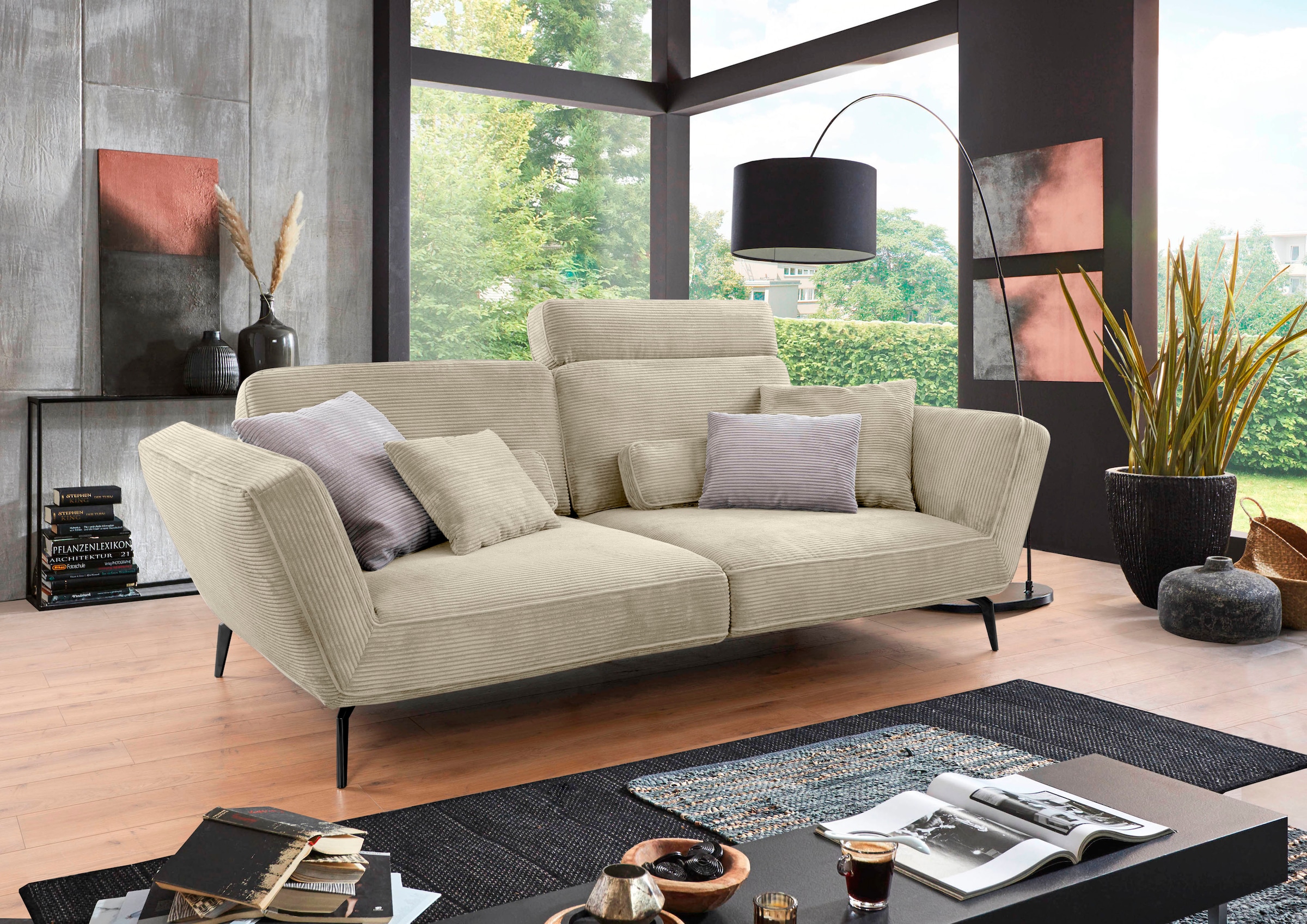 Big-Sofa »SO 4500 Mega-Sofa, mega bequem, Cord Bezug«, Füße in zwei Farben, wahlweise...