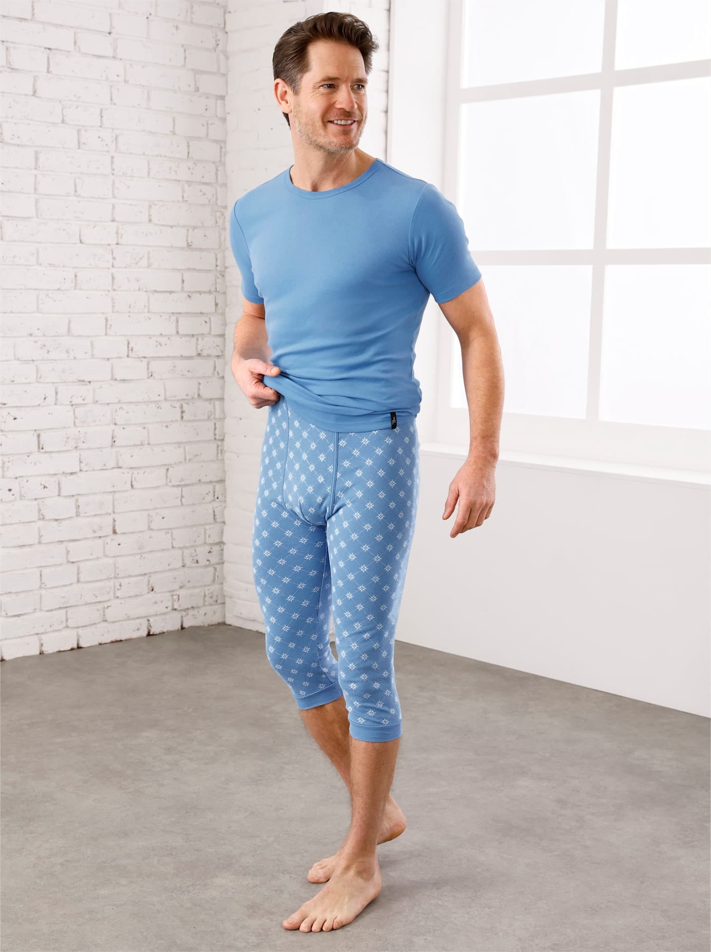 Wäschepur Herren Unterziehshirt 2 Stk. tlg. in blau, Größe 9