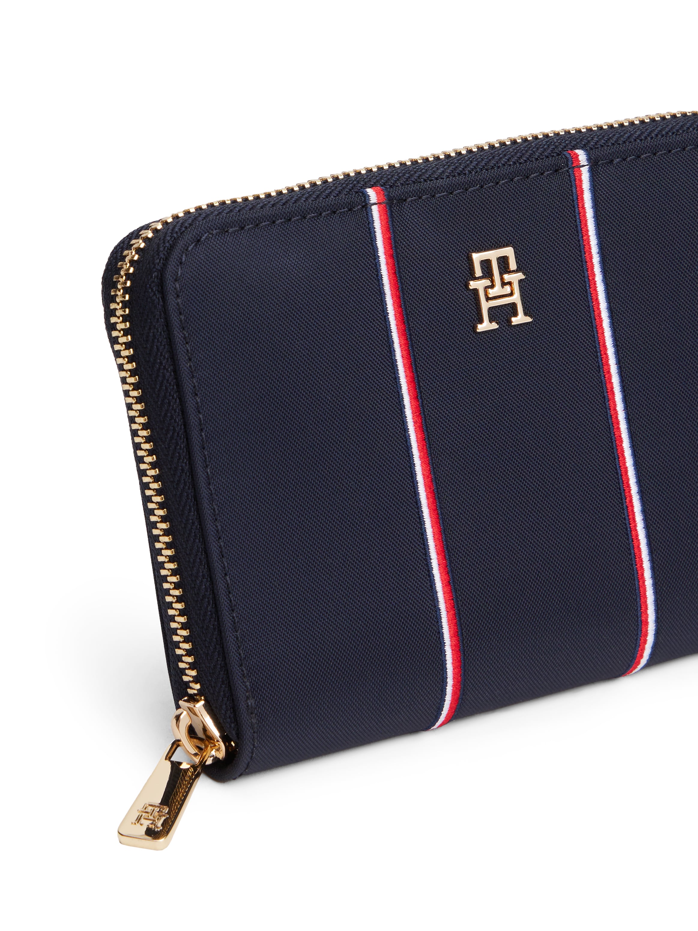 Tommy Hilfiger Geldbörse »TH ICON MED ZA NYLON CORP« Unisex Geldbeutel, Portemonnaie mit TH-Schmucklogo