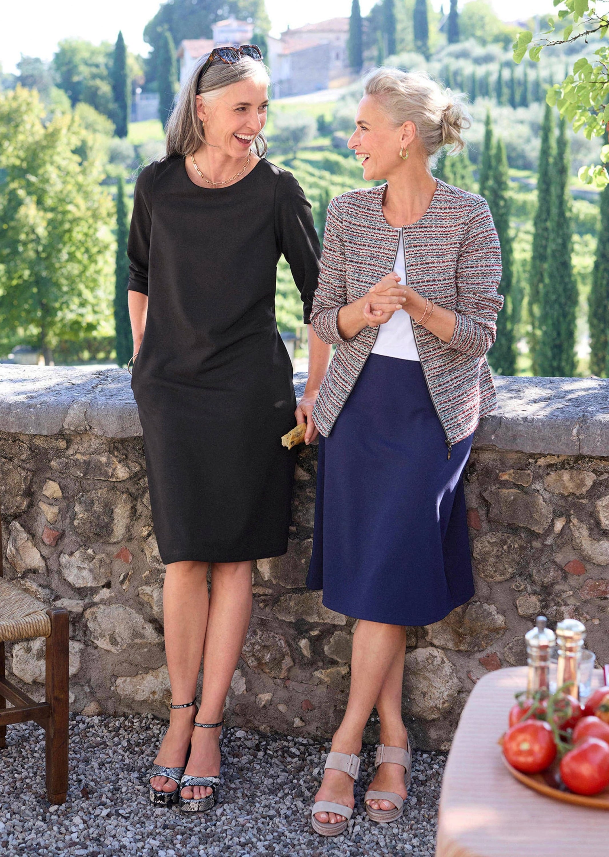 GOLDNER Etuikleid »Kurzgröße Elegantes Kleid mit gerafften Ärmeln«