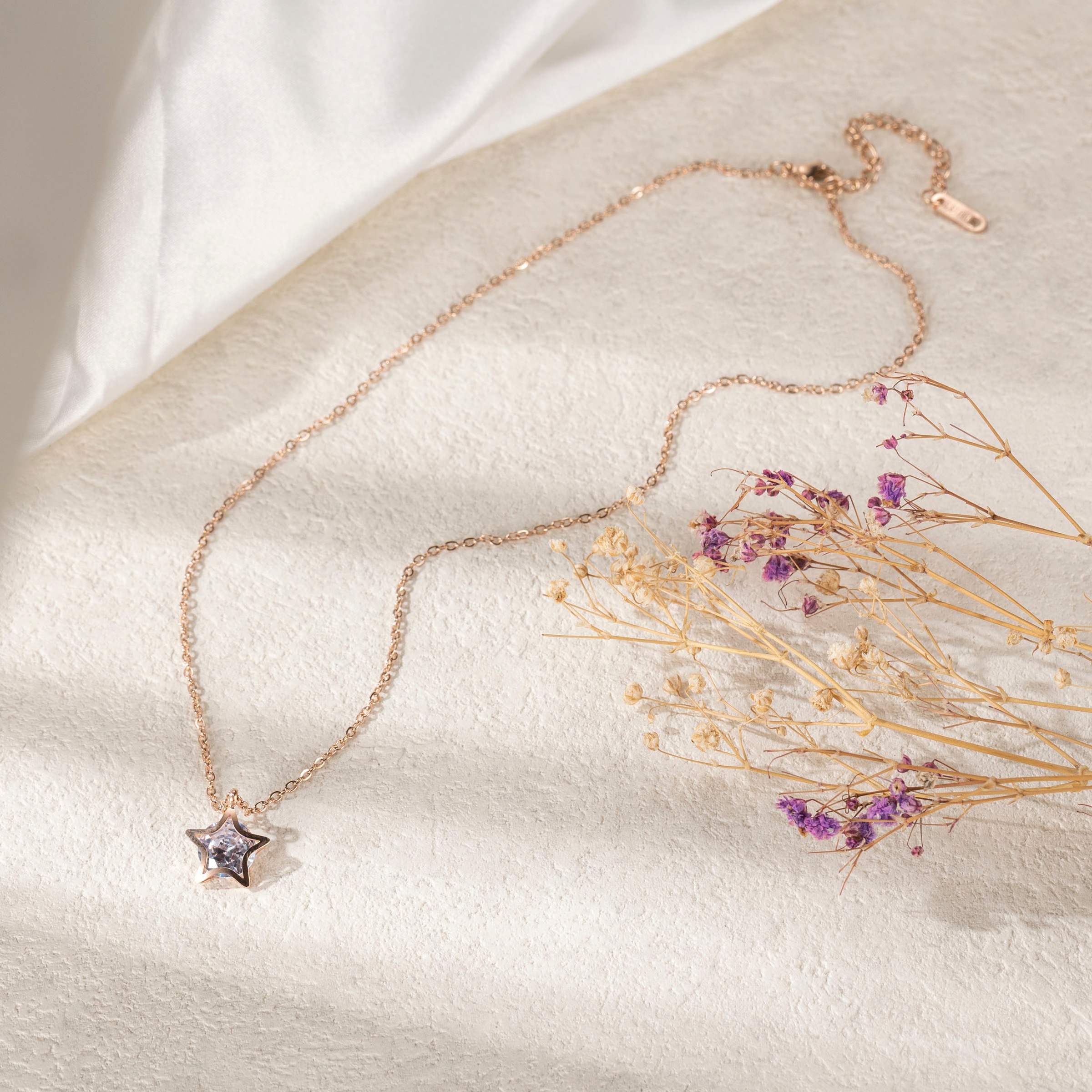 Firetti Kette mit Anhänger »Schmuck Geschenk Edelstahl Halsschmuck Halskette Ankerkette Stern«, mit Zirkonia (synth.)