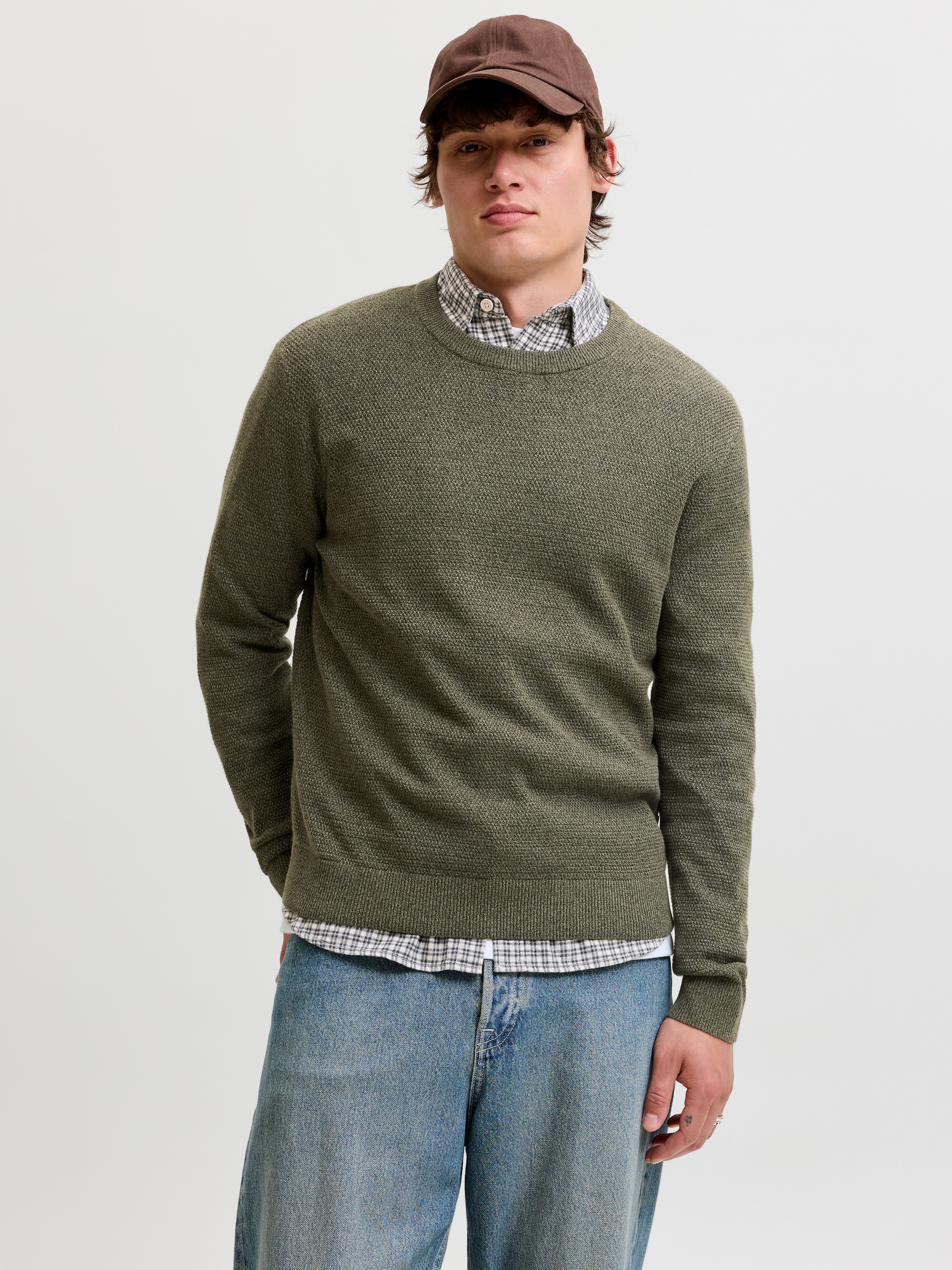 Jack & Jones Strickpullover »JJERYDER KNIT CREW NECK NOOS« Baumwolle, regular fit