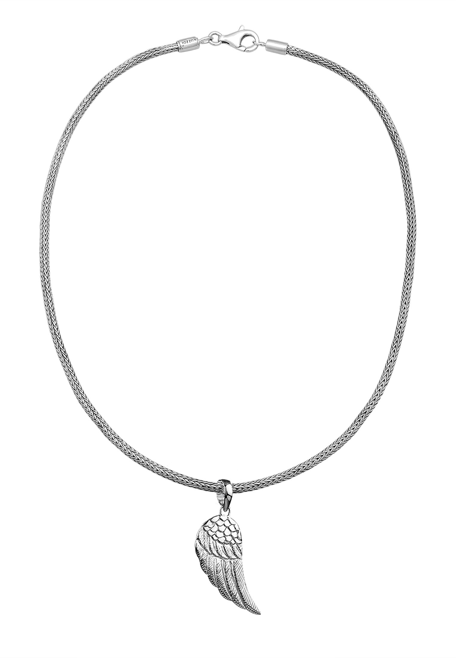 Kuzzoi Kette mit Anhänger »Halskette Mann Schlangenkette Flügel Anhänger 925 Silber«