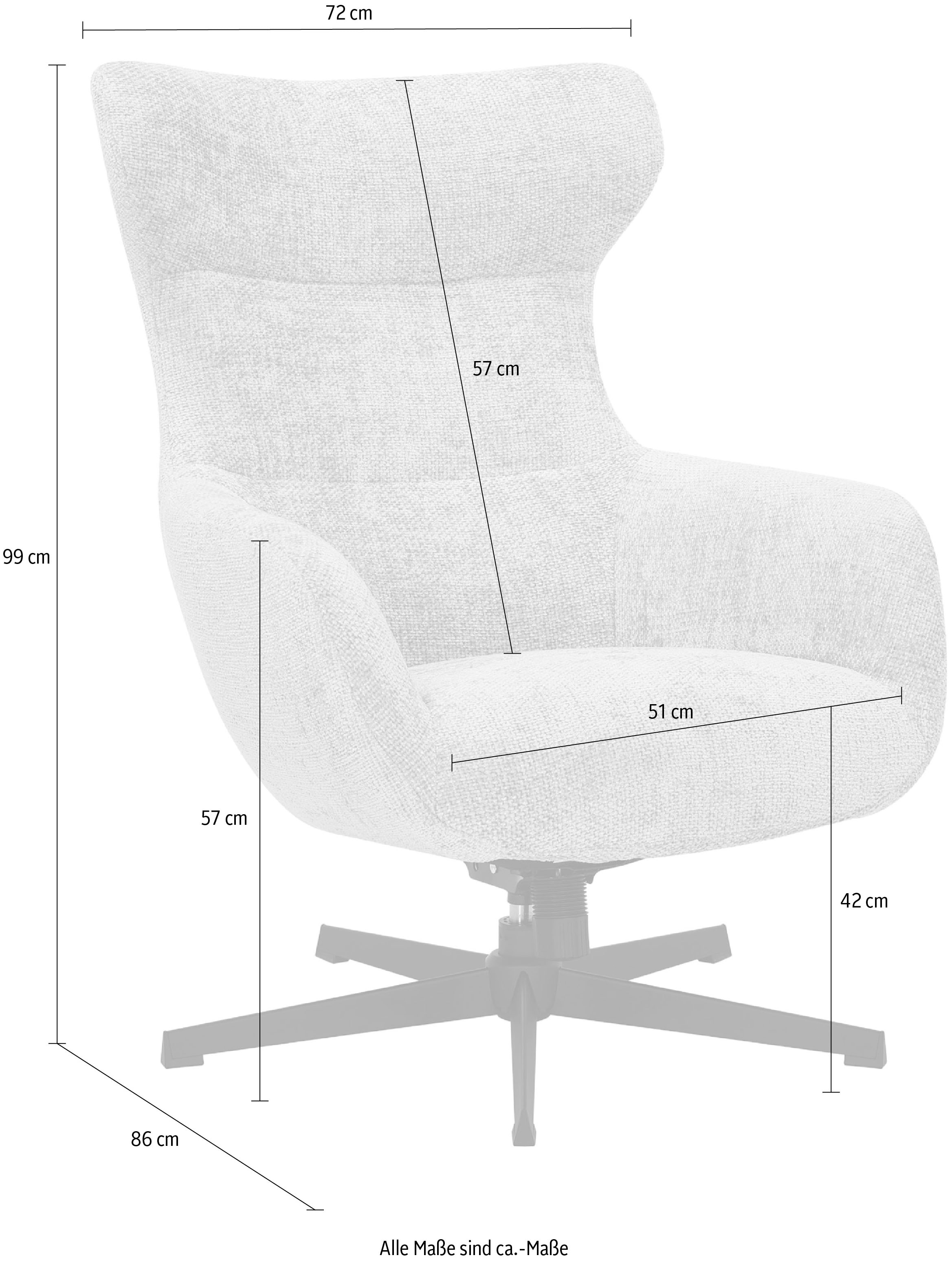 SalesFever Sessel »Marvello, Chenillestoff, 360° Dreh- und Kippfunktion« Komfortsessel mit ergonomischem Sitzkomfort und weichem Stoff
