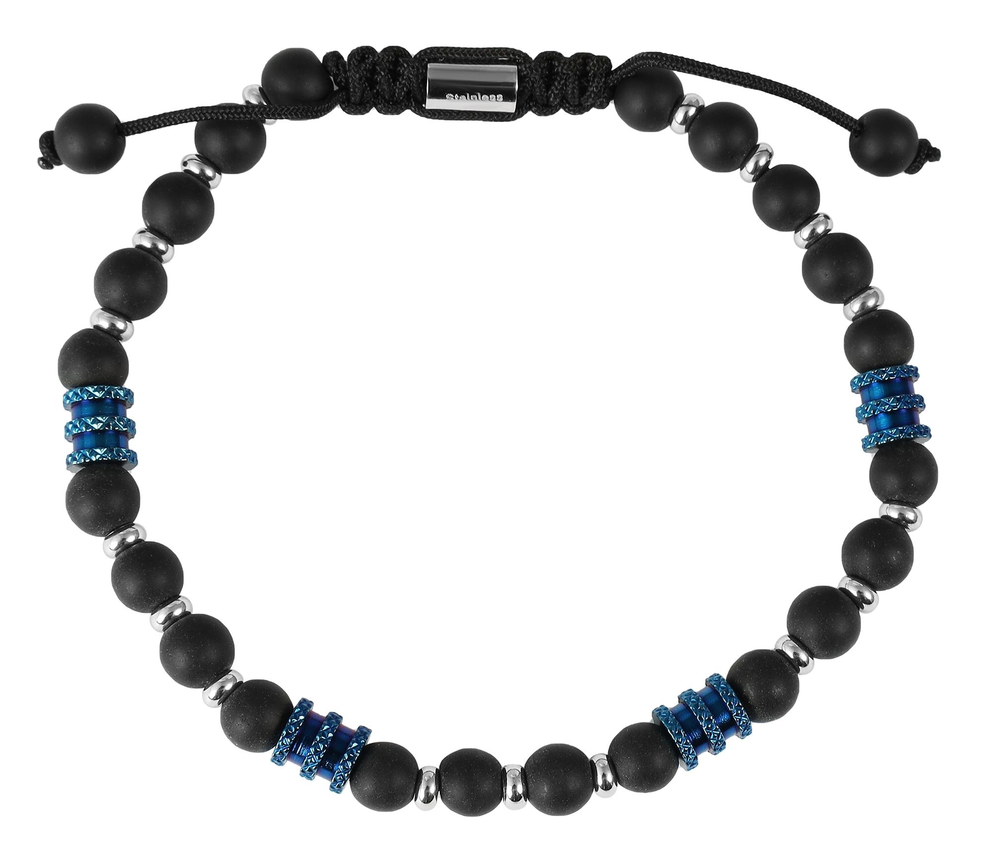 Adelia´s Armband »Unisex Armband ¿ Kugelarmband aus Edelstahl mit Onyx 19 cm«