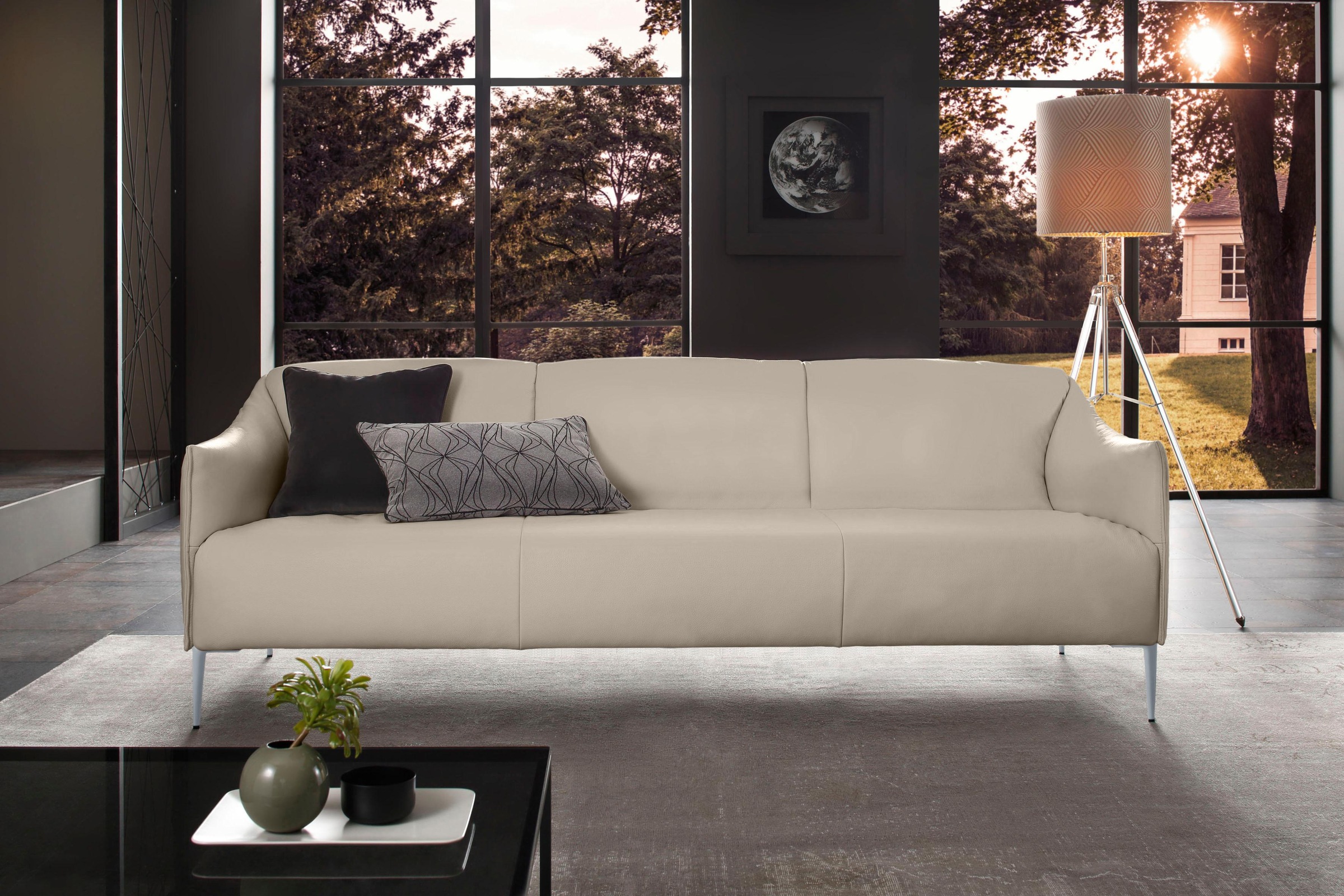 W.SCHILLIG 3-Sitzer »sally«, mit Metallfüßen in Silber matt, Breite 224 cm