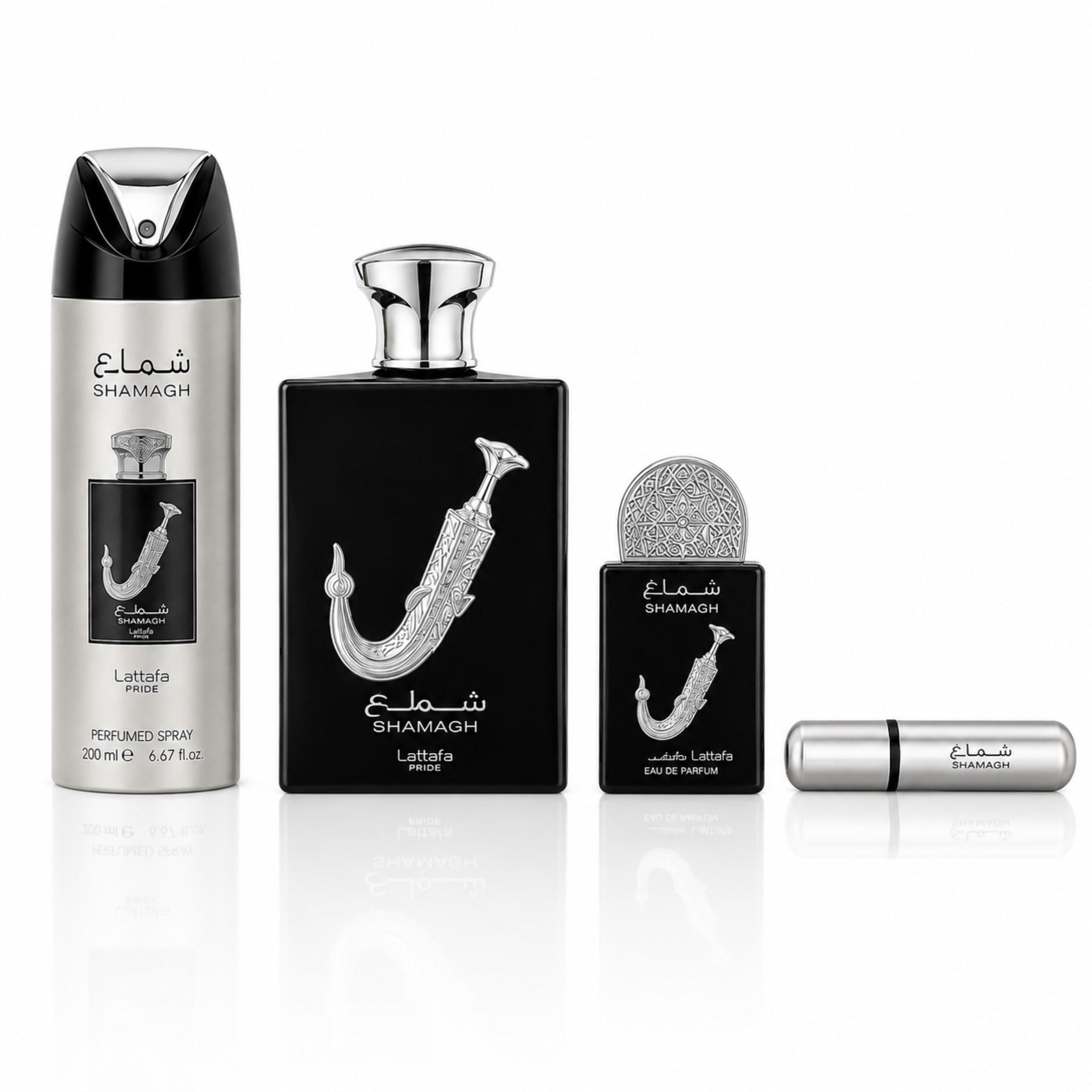 Lattafa Duft-Set »Pride Ishq Al Shuyukh Silver Eau de Parfum Giftset« Set, 3 Eau de Parfum, Duft-Set, 320 ml Gesamtinhalt, flüssiger Duft