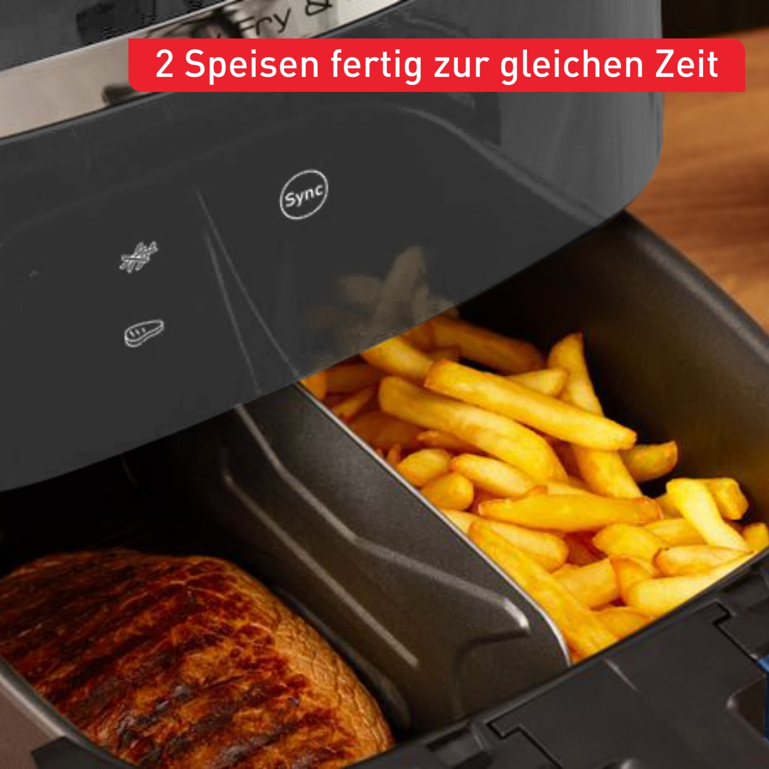 Tefal Heißluftfritteuse »EY8018 Easy Fry & Grill XXL, 2-in-1«, 1830 W, XXL-Fassungsvermögen oder 2 separate Zonen, Flexcook-Trennwand