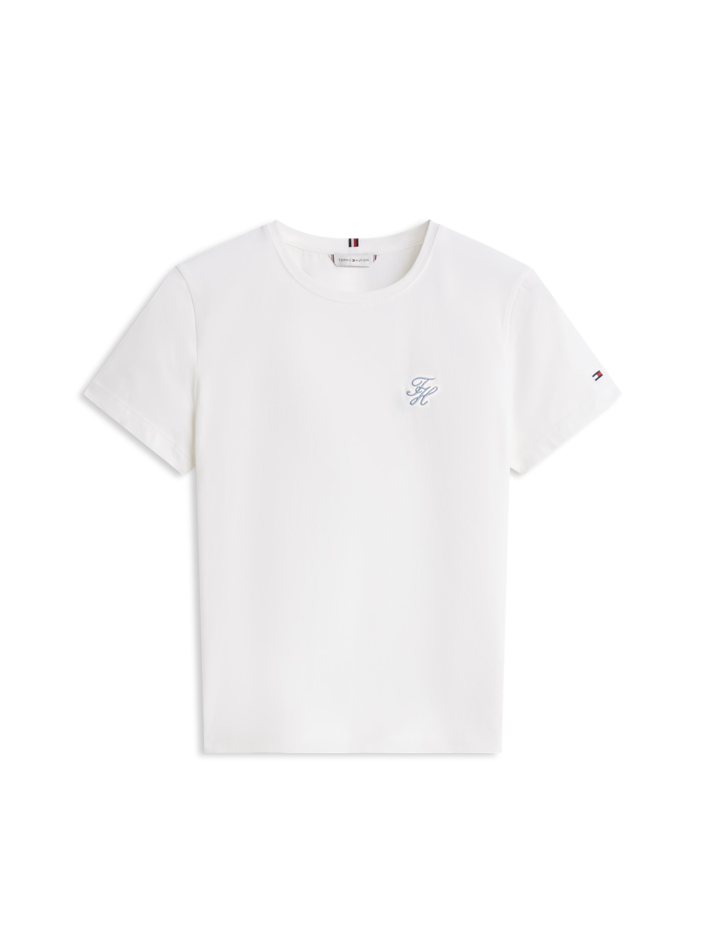 Tommy Hilfiger Kurzarmshirt »TH SCRIPT REG C-NK SS TEE« Stretch, Baumwollmischung, regular fit
