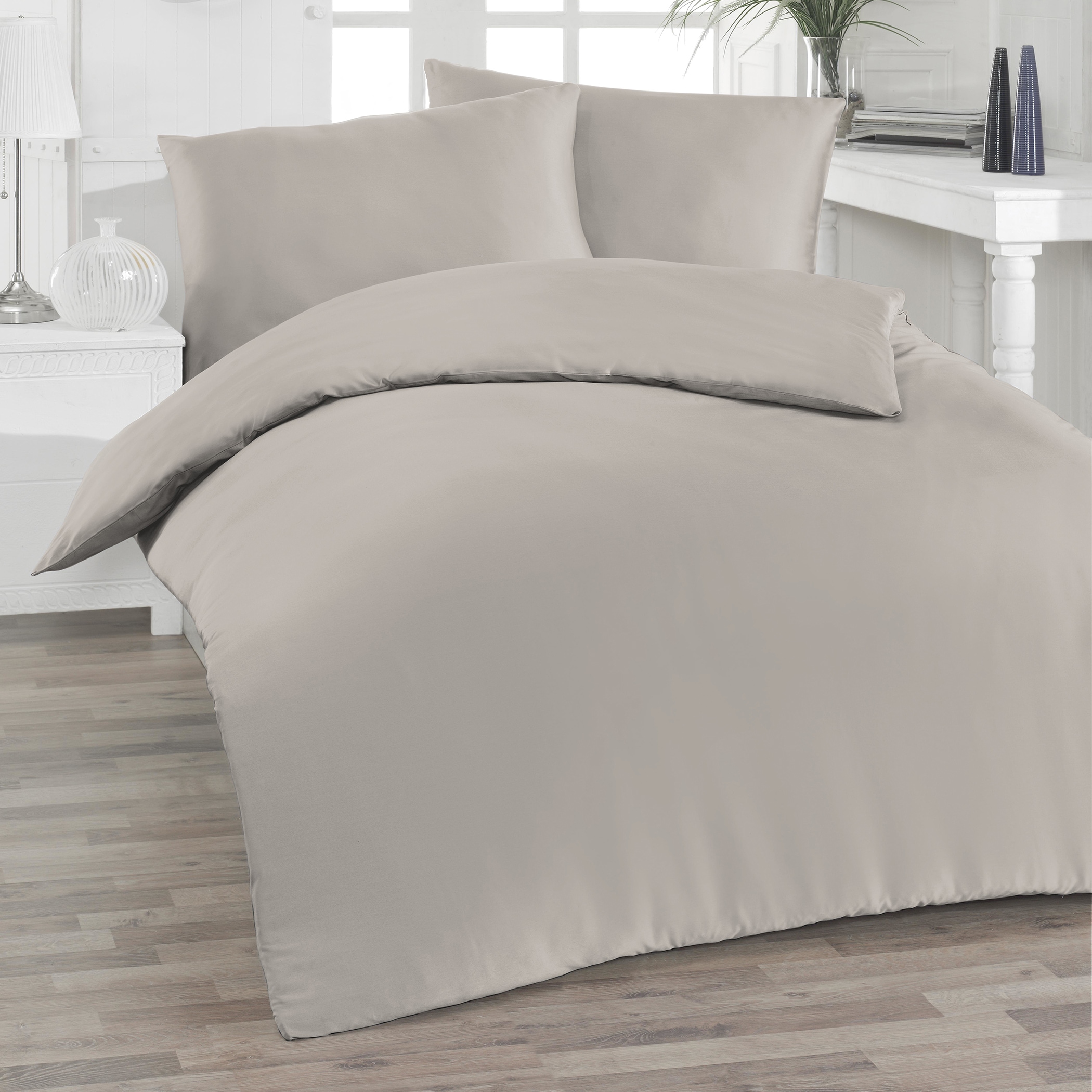 Florella Bettwäsche »»UNI mandel « »DECADE« Edel-Satin,  100% Baumwolle«