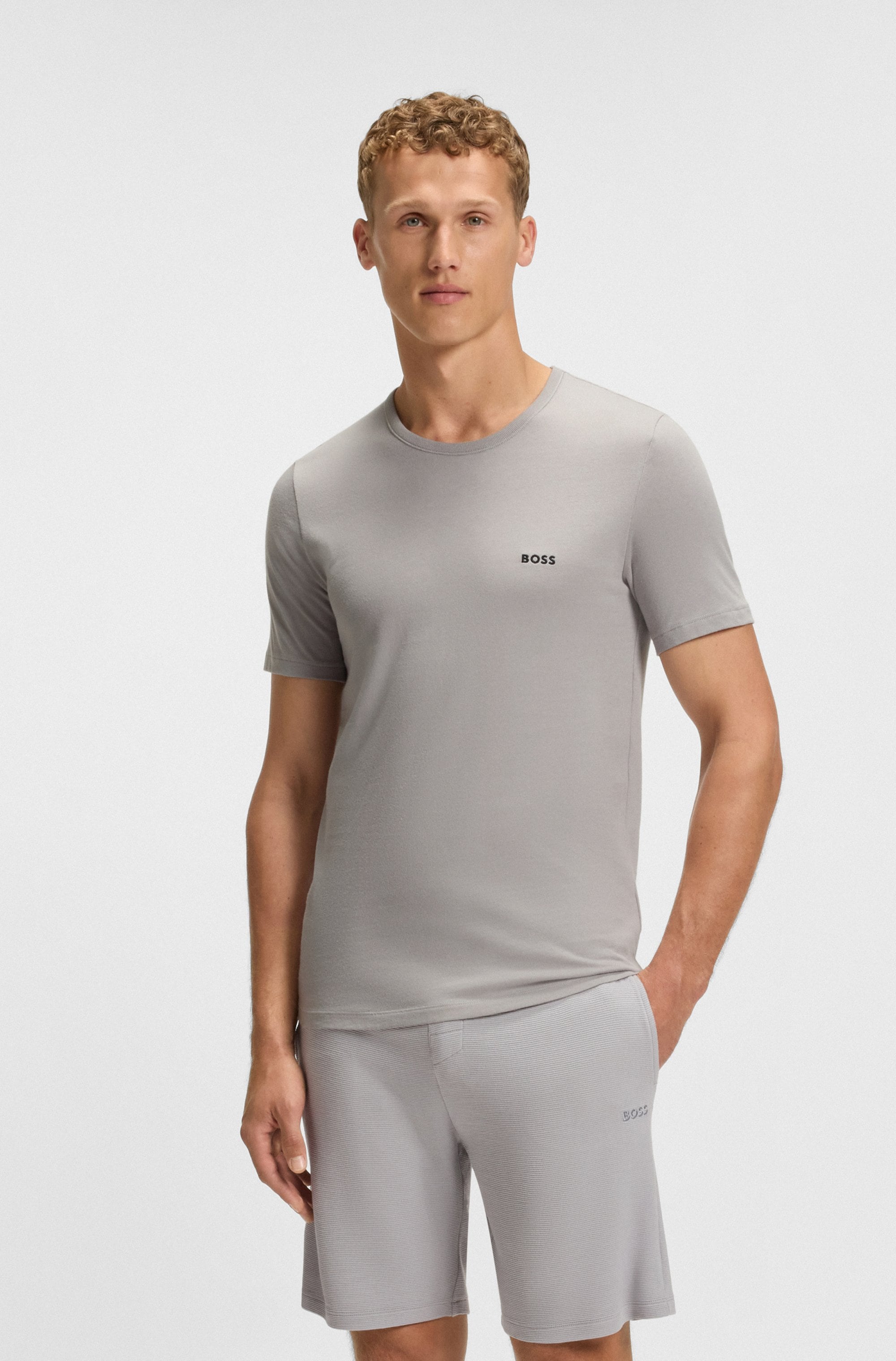 BOSS T-Shirt »TShirtRN 3P Classic«, (Packung, 3 tlg.), mit BOSS Stickerei