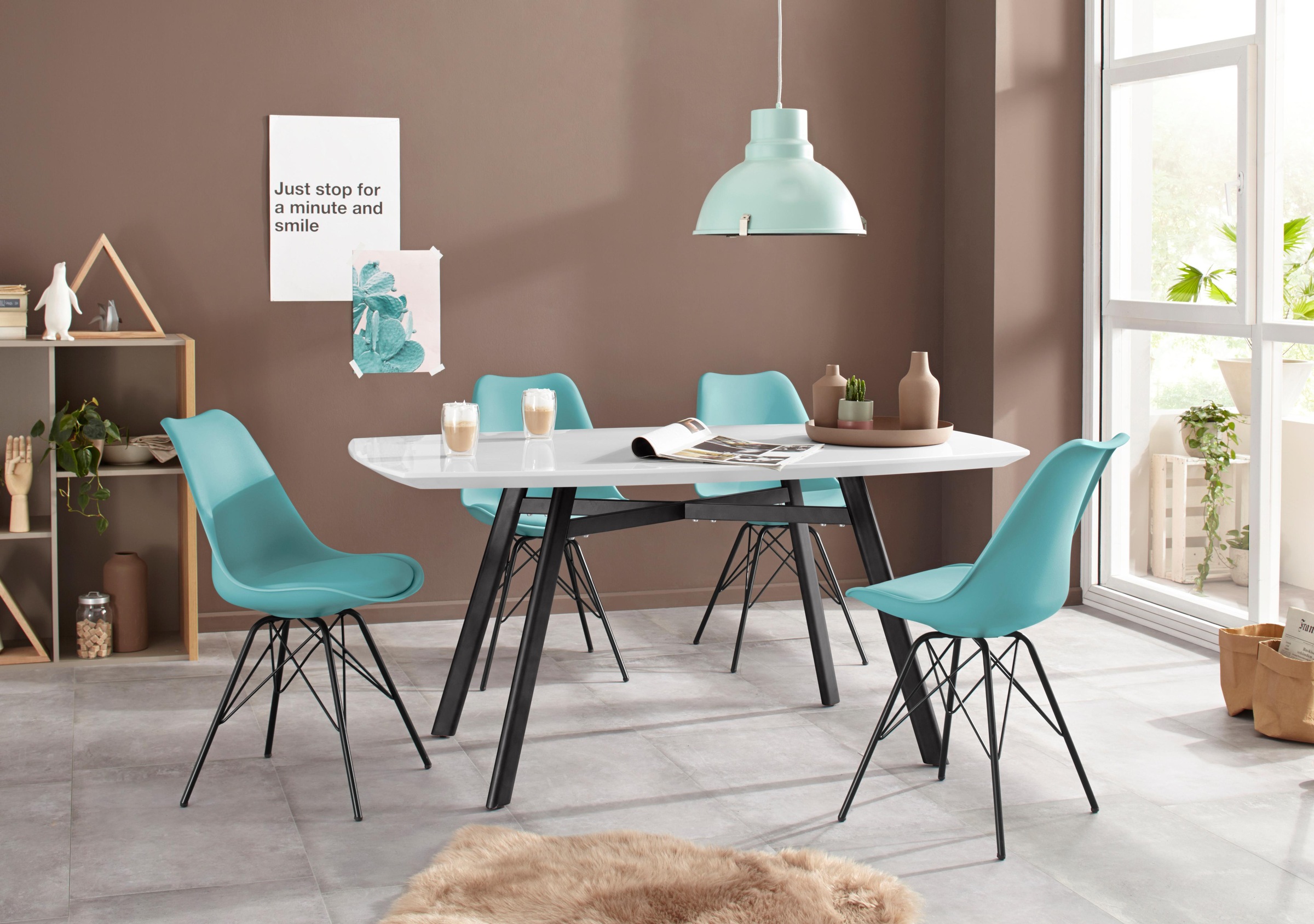 Homexperts 4-Fußstuhl »Ursel 01«, (Set), 2 St., Kunstleder, Sitzschale mit Sitzkissen in Kunstleder