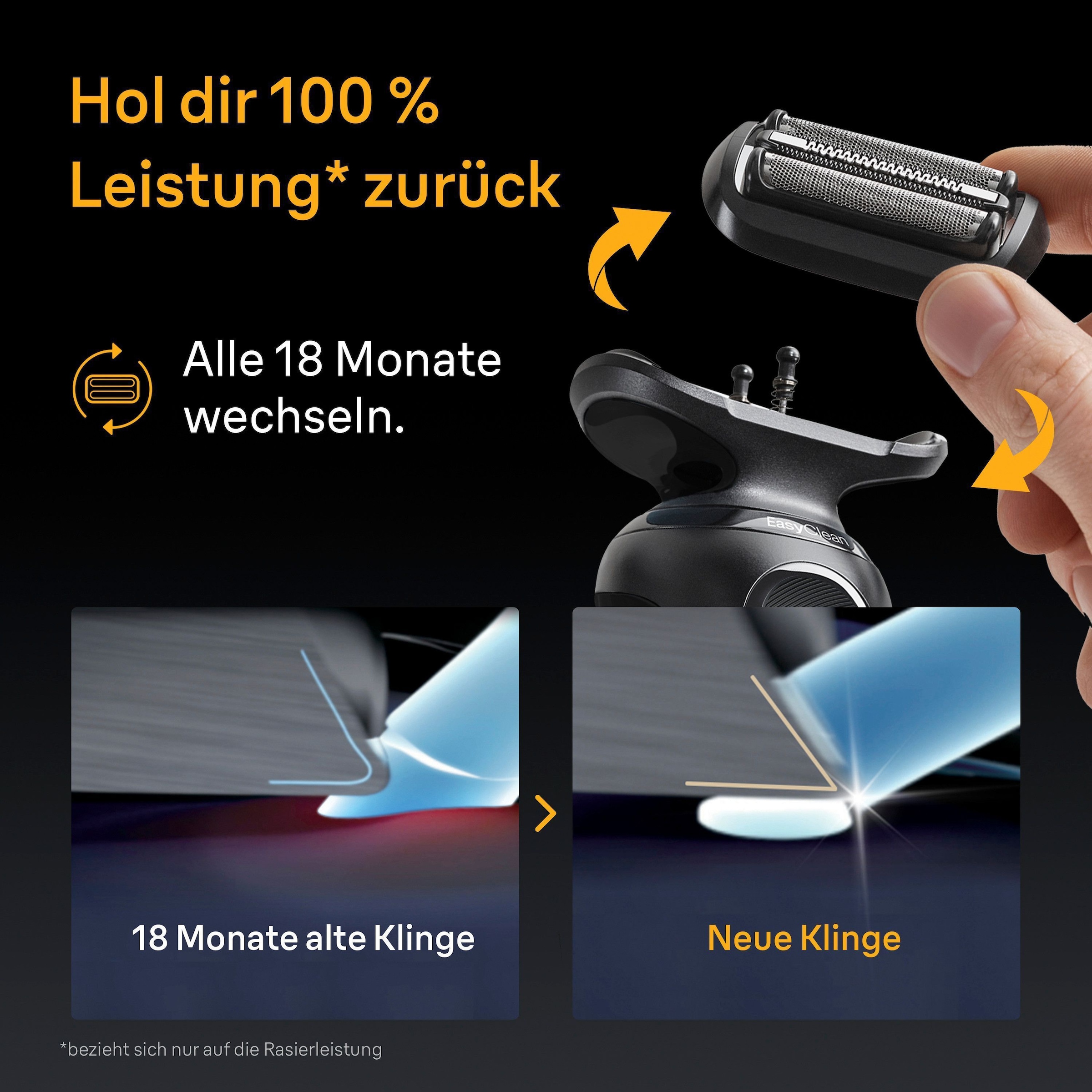Braun Ersatzscherkopf »Series 5 54B«, Kompatibel mit Braun Series 5 Rasierern der Generation 50, 51 und 52