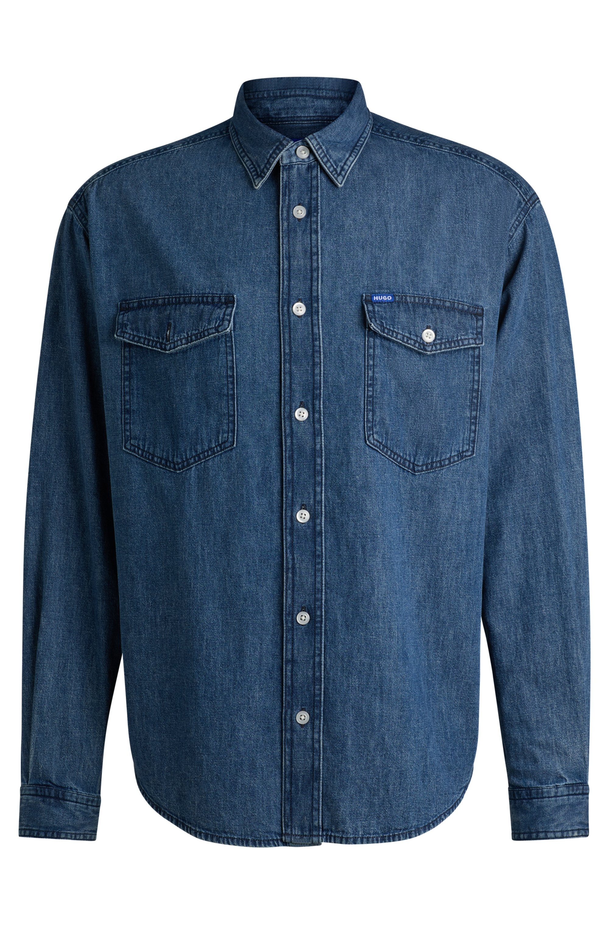 HUGO Blue Jeanshemd »Ebino«, in cooler Waschung