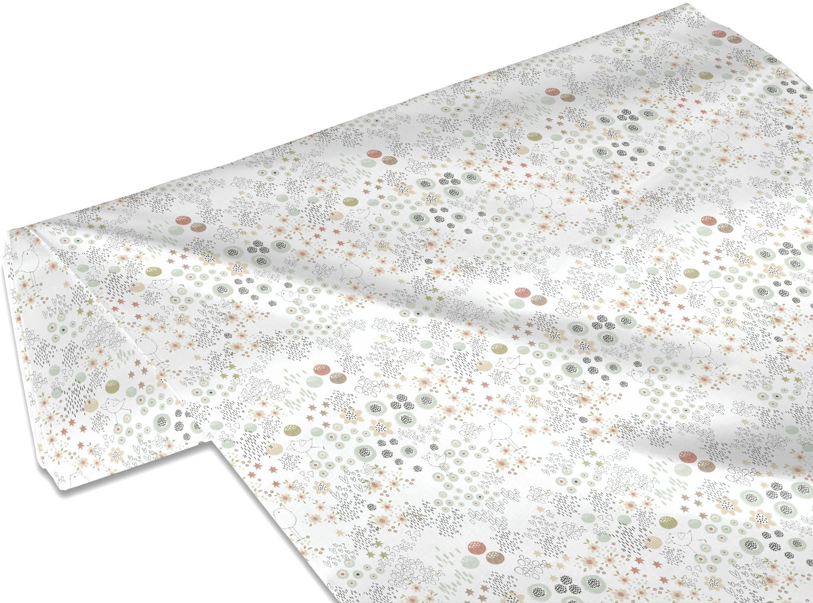 my home Stoff »Blümchen & Vogel«, (1 St.), Meterware, Breite 140cm