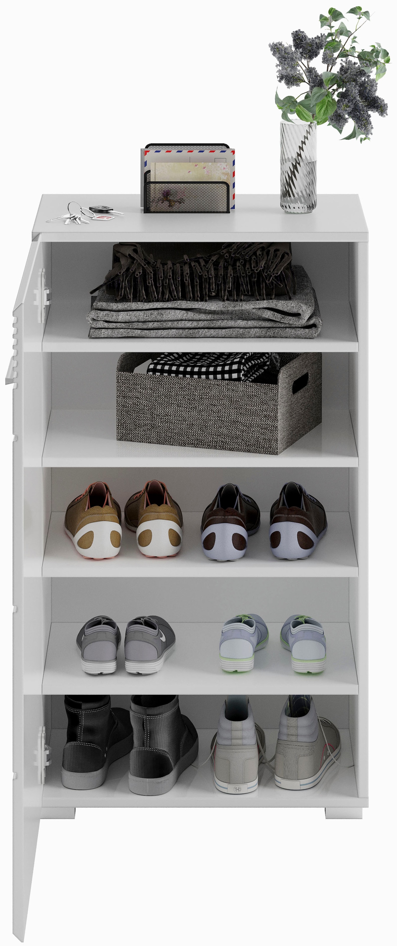 INOSIGN Garderoben-Set »Malmö, Breite 115cm, MDF Front mit Rillenfräsung, 3-teilig, best. aus:«, (3 St.), Sitzbank, Schuhkommode & Garderobenspiegel
