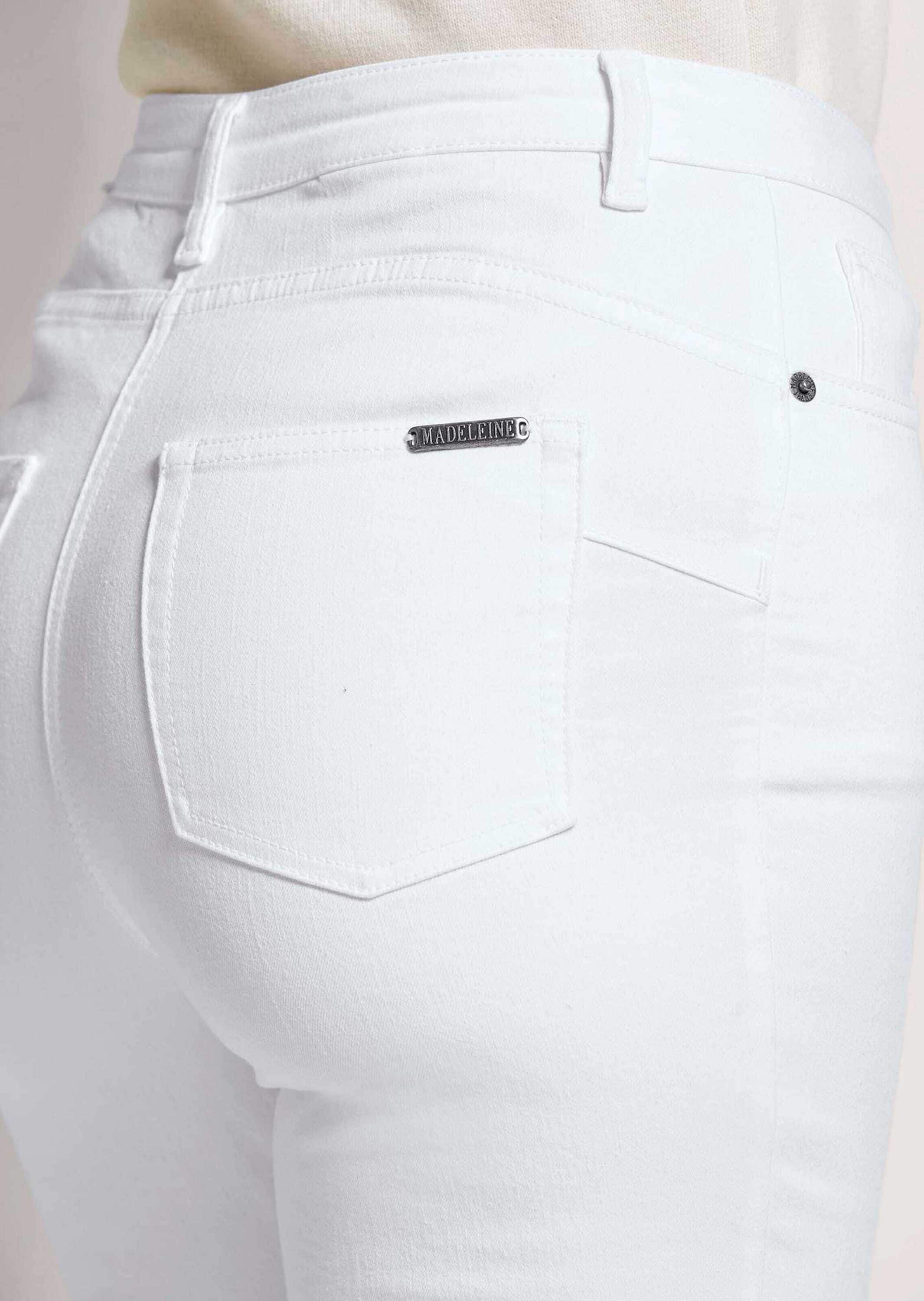 MADELEINE Regular-fit-Jeans »Jeans Mid Waist Skinny-Hose mit Fransen«