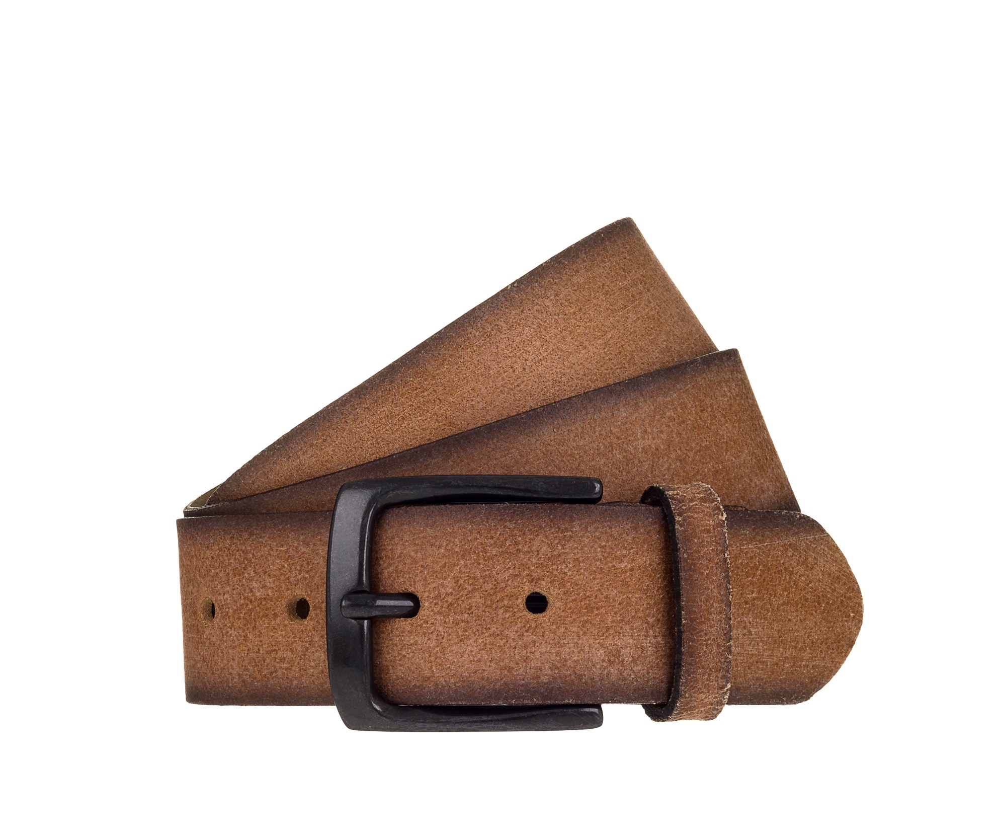 MUSTANG Ledergürtel Vollrindleder in Antik-Optik, Dornschnalle, 4 cm breit