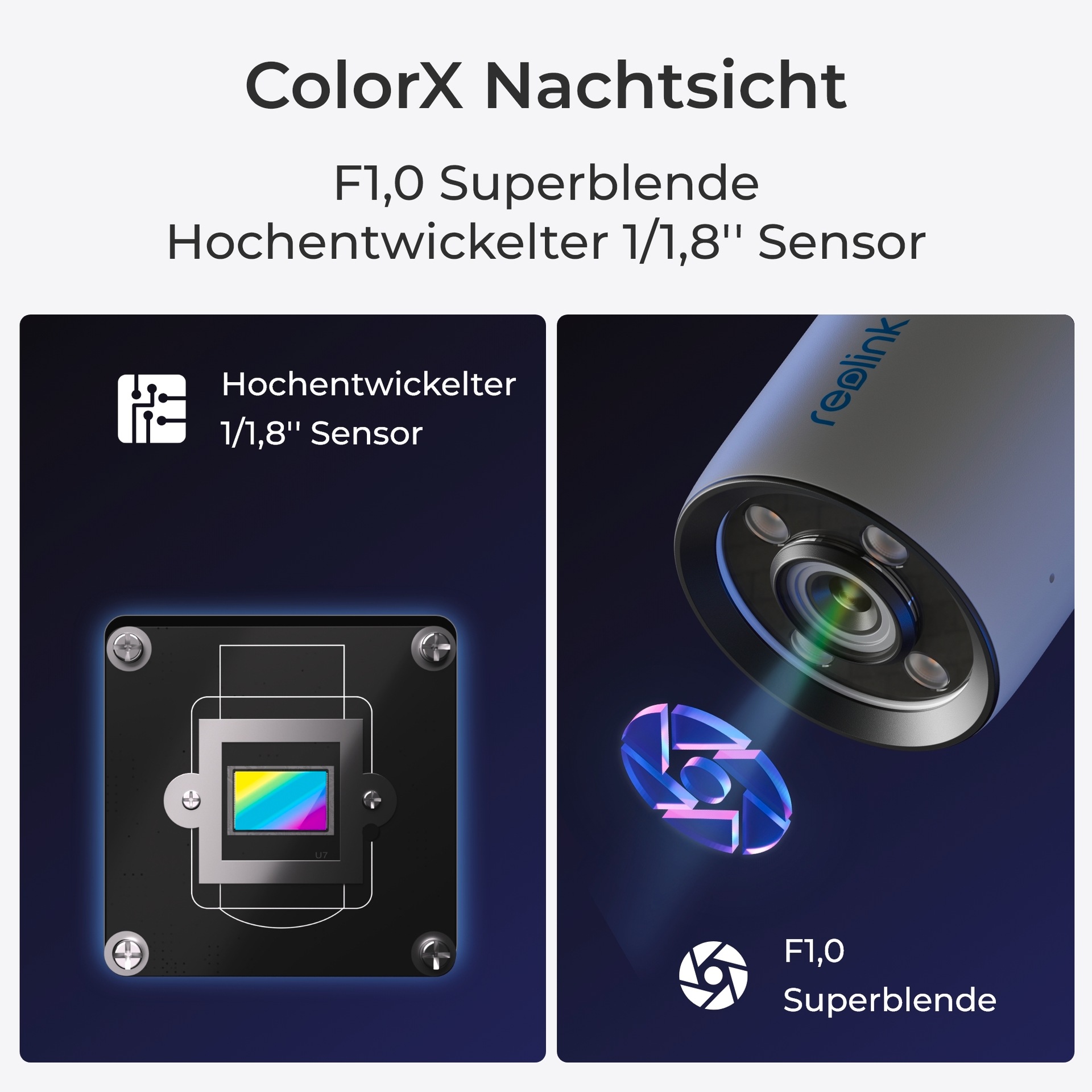 Reolink Überwachungskamera »ColorX Series P320X - 4MP Außenkamera«, Außenbereich, Echtfarben-Nachtsicht, PoE, 3000K einstellbares Warmlicht