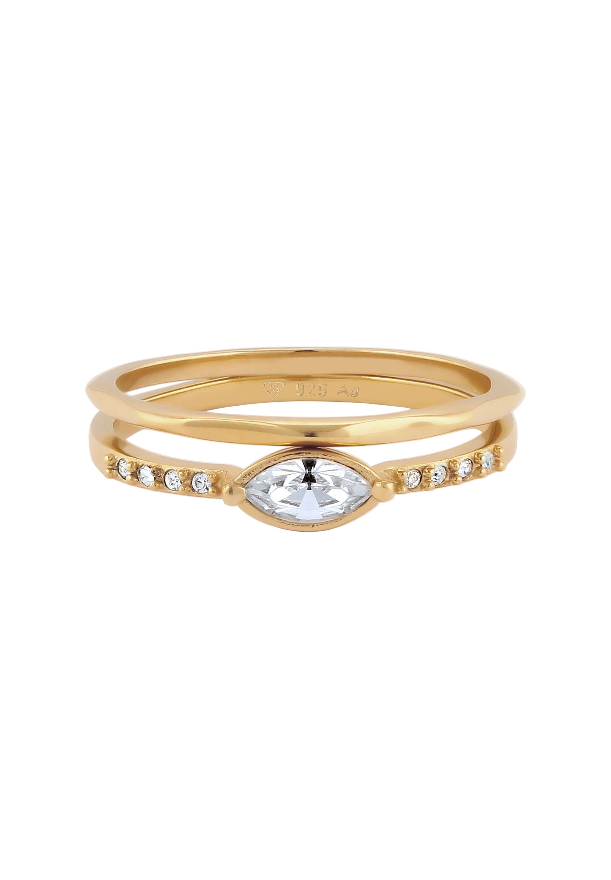 Elli Ring-Set »Ring Set Weiß 925 Sterling Silber, mit Kristallen von Swarovski®«