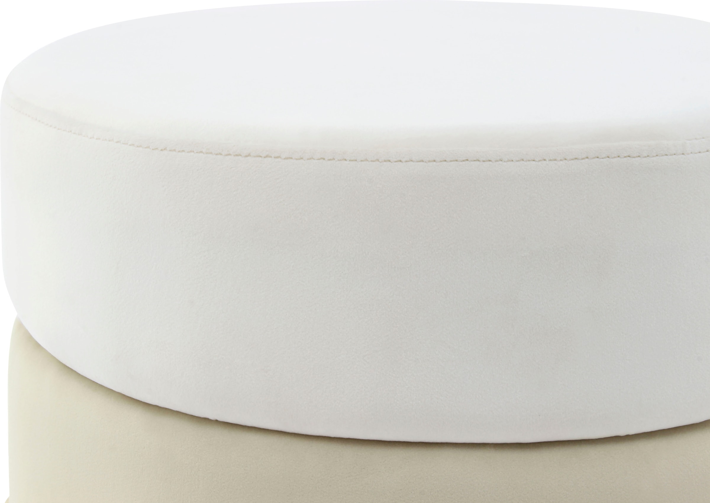 Kayoom Sitzhocker »Hocker Matilda 125, Komfortable runde Form, Gemütlicher Design-Hocker«, (1 St.), samtweich, elegant, gepolstert, große Sitzfläche