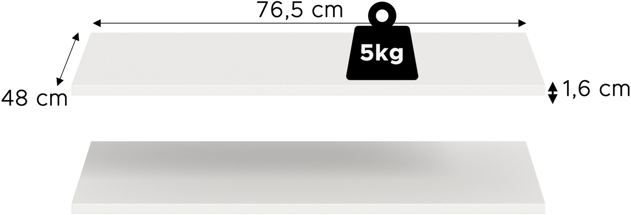 Home affaire Einlegeboden »Skarde, Einlegeböden 77 cm«, (2 St.), Skarde, Einlegeboden 2er Set, 77 cm