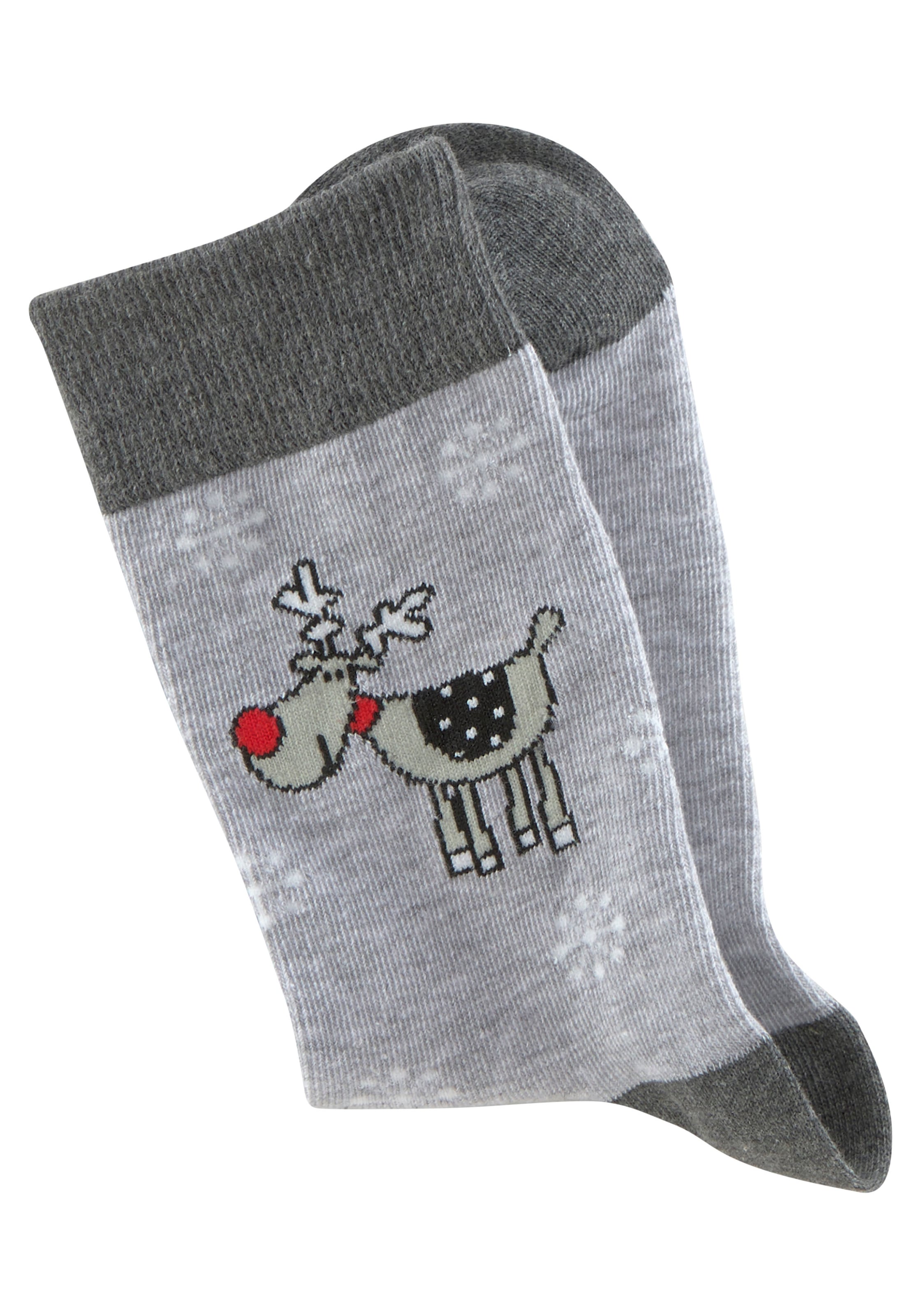 H.I.S Socken, (Packung, 3 Paar), mit lustigen Weihnachtsmotiven