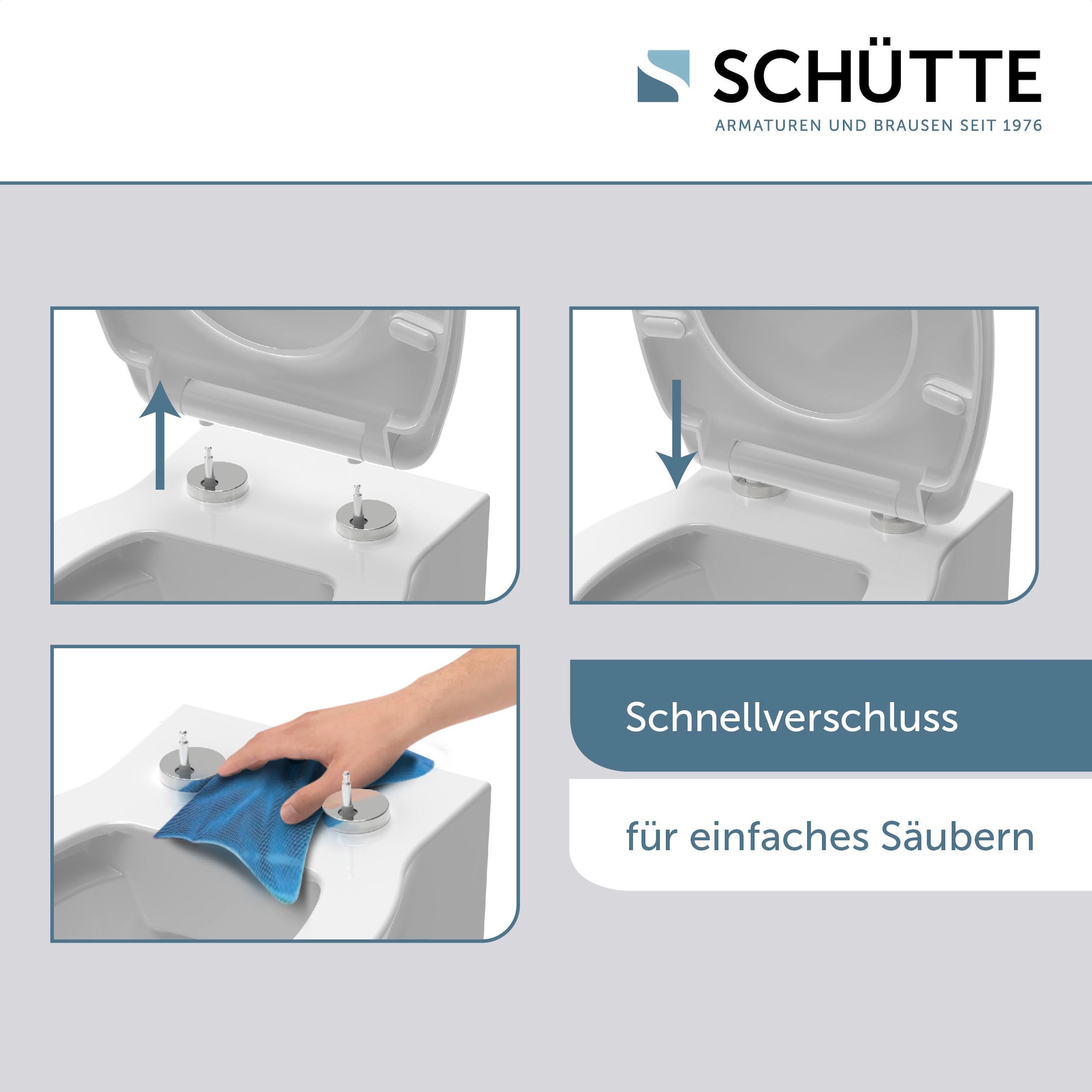 Schütte WC-Sitz »FLOWER IN THE WIND«, bruchsicher und kratzfest, Absenkautomatik, Standardmaß