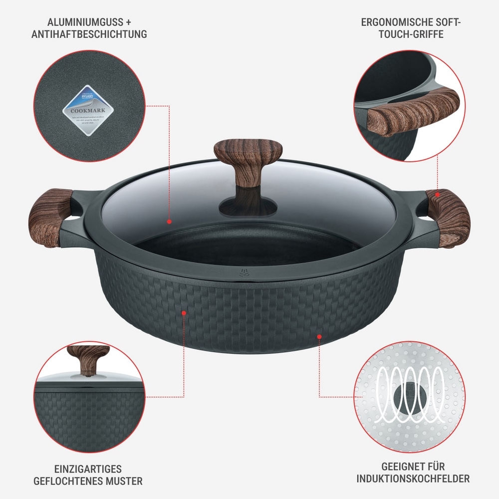 RESTO Kitchenware Bräter »Ran, Kochtopf antihaftbeschichtet und spülmaschinenfest« 2 Stk. tlg. Aluminiumguss