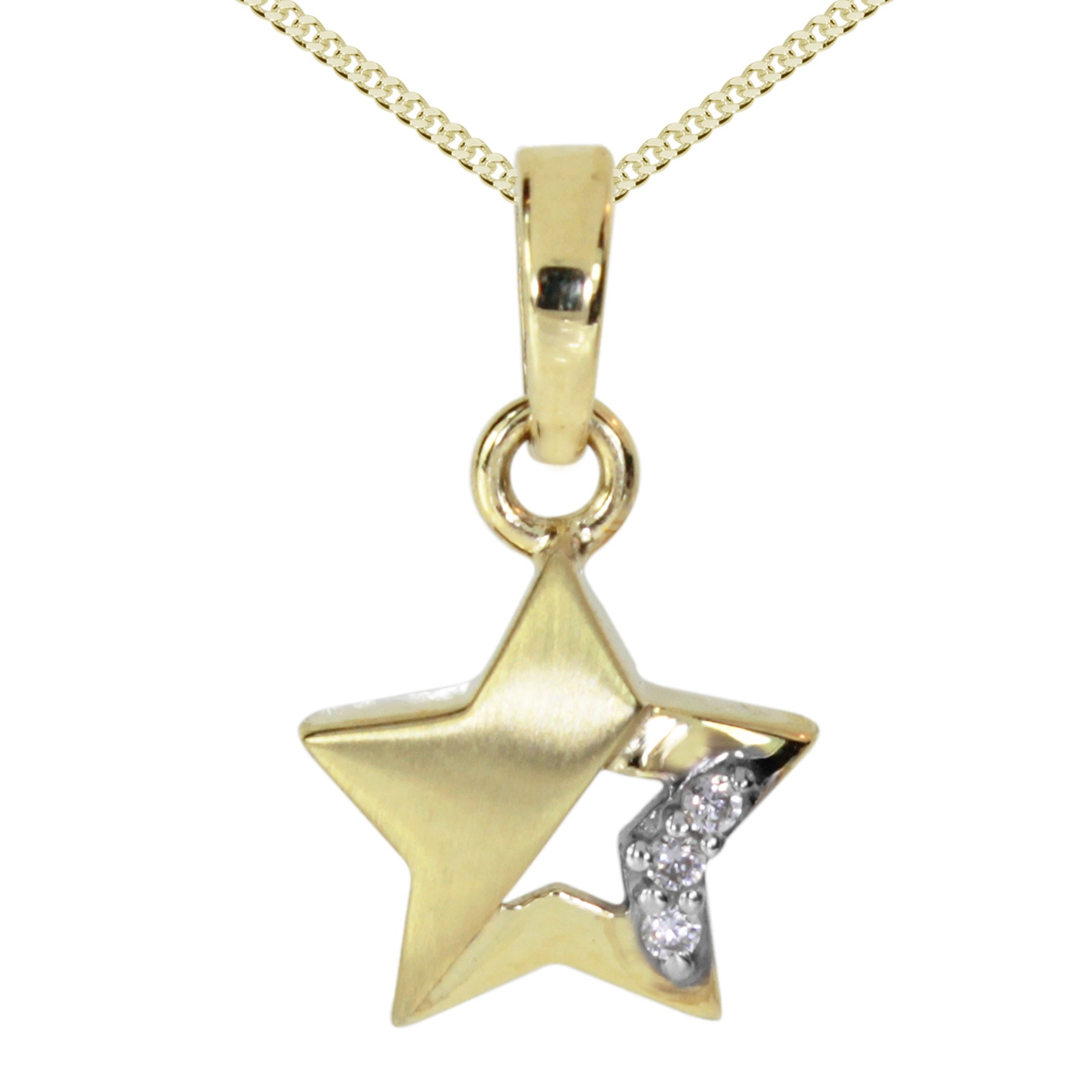 OSTSEE-SCHMUCK Kette und Anhänger Set »- Stern - Gold 333/000 - Zirkonia«