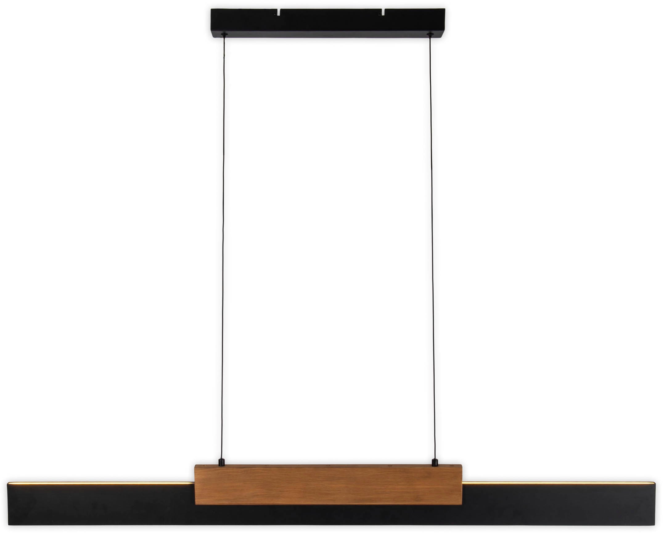 näve LED Pendelleuchte »Wiebke« LED-Modul 1 Stk. Warmweiß mit Holz, dimmbar per Wandschalter, Memoryfunktion, höhenverstellbar