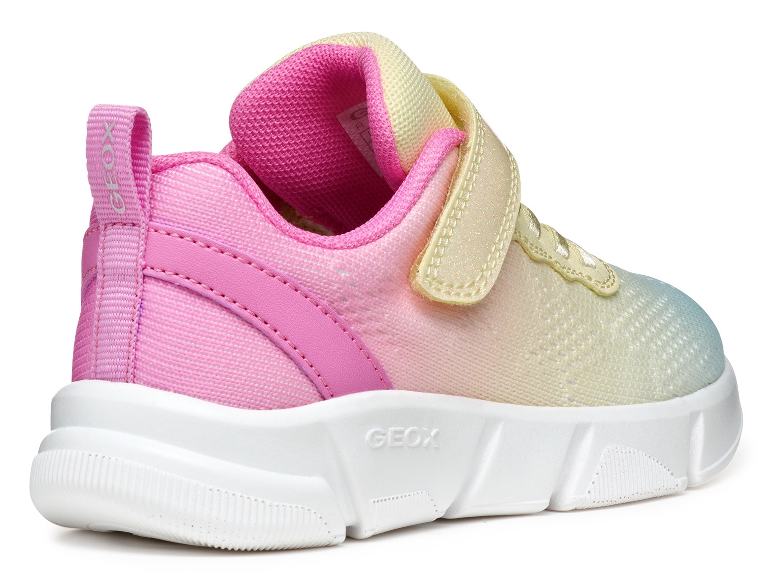 Geox Sneaker »J ARIL GIRL«, Knitwear Sneaker, Klettschuh mit glitzerndem Klettriegel