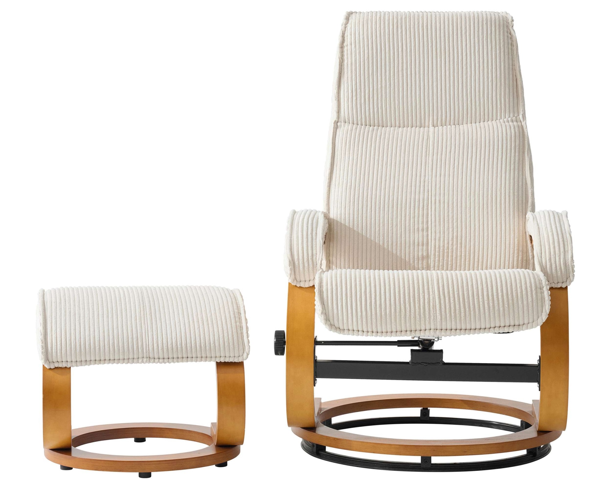 OTTO home Relaxsessel »mit Hocker PARIS neu: Cord - OTTO. Verlässliche Qualität.« Set, bestehend aus Sessel und Hocker, 2 Stk. tlg. manuelle Relaxfunktion mit Drehfunktion, neu: Cord-Bezug