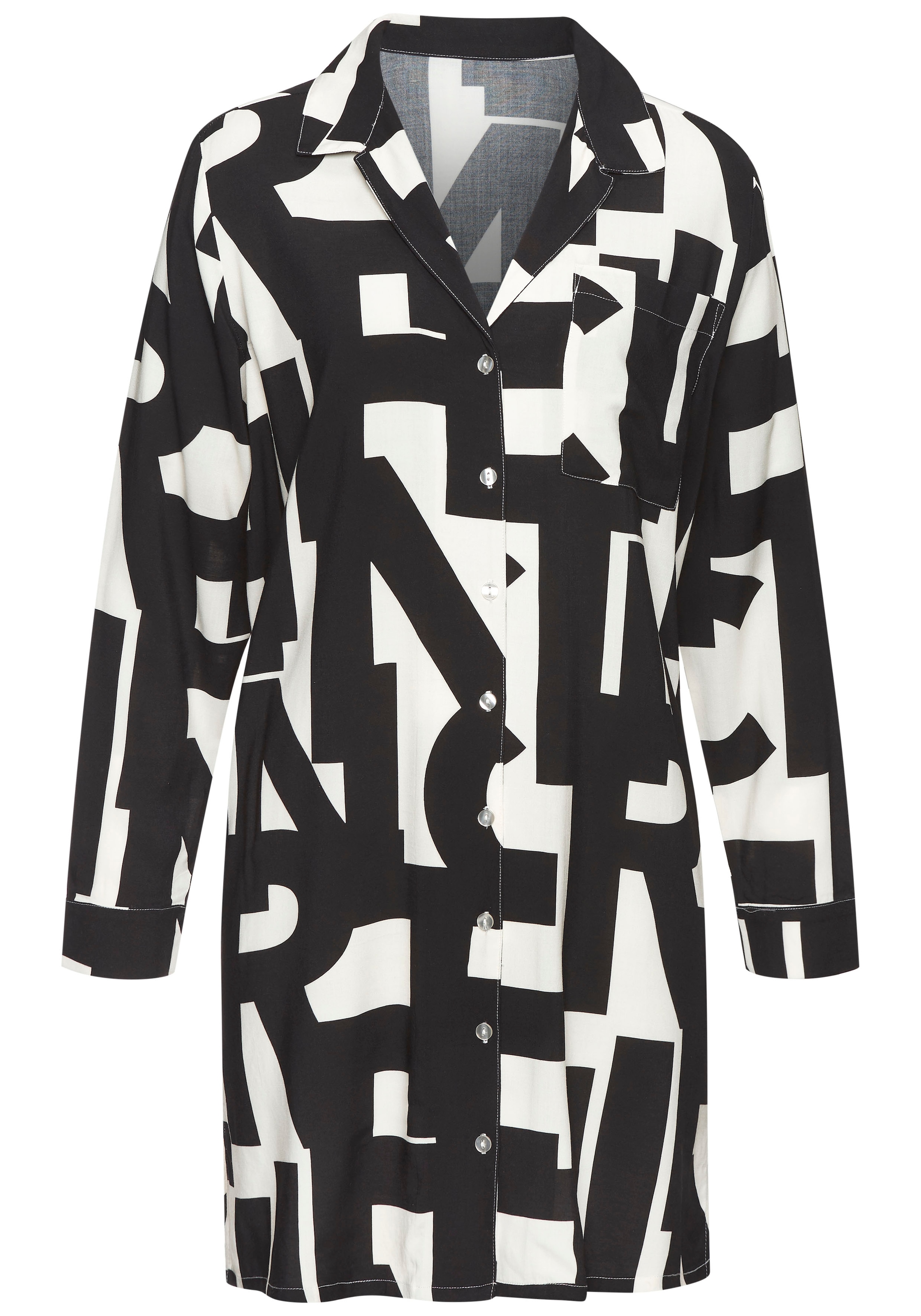 French Connection Nachthemd Brusttasche mit grafischem Muster