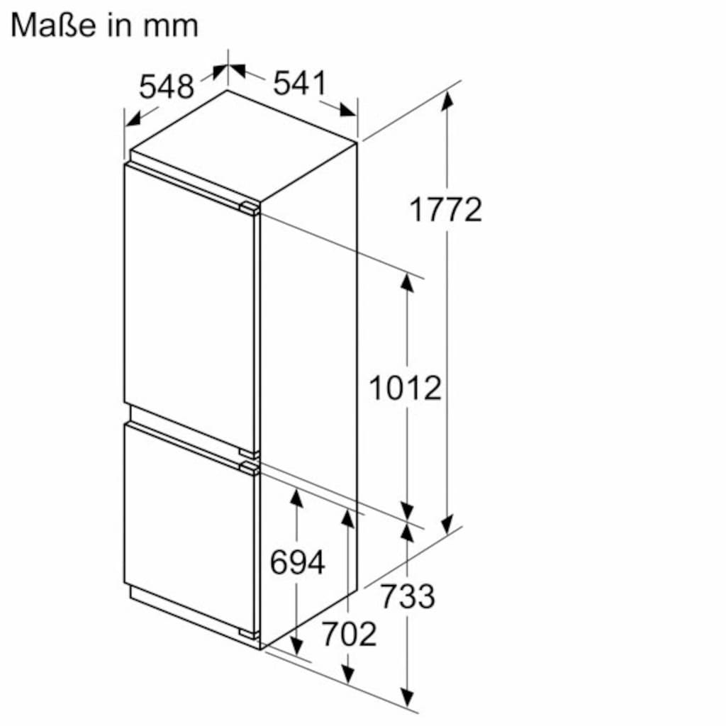 NEFF Einbaukühlgefrierkombination »KI7862FE0«, KI7862FE0, 177,2 cm hoch, 54,1 cm breit