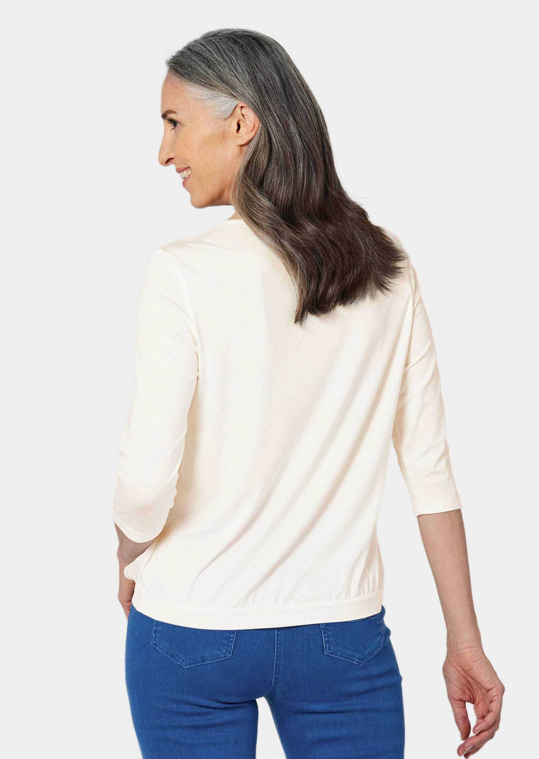 GOLDNER Kurzarmbluse »Blusenshirt Gepflegtes Shirt in eleganter Blusen-Optik«