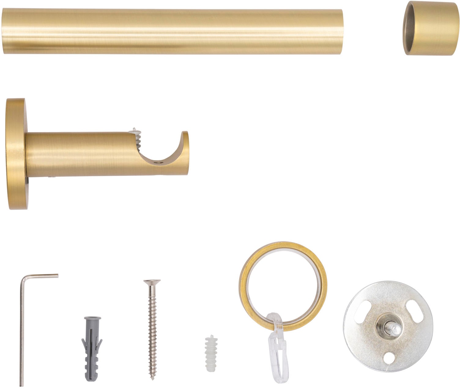 mydeco Gardinenstange »20mm Cap Wandträger 6,5 cm« 1 läufig-läufig Fixmaß