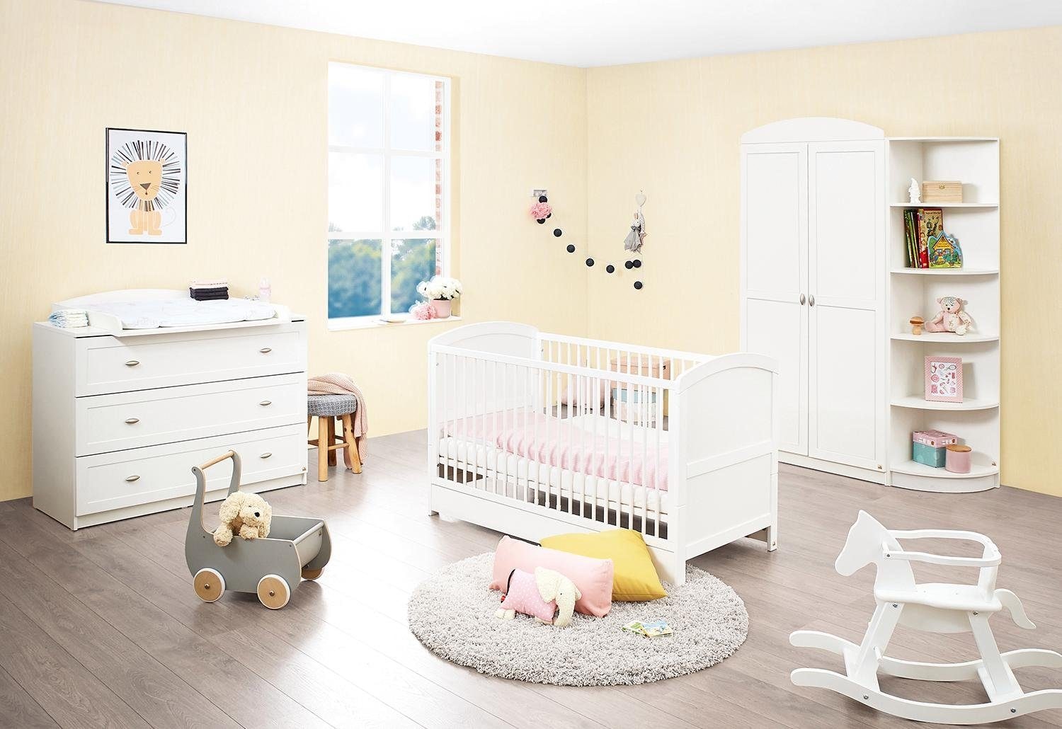 Pinolino® Babyzimmer-Komplettset »Laura«, (Set, 3 St.), breit; mit  Kinderbett, Schrank und Wickelkommode online bei OTTO