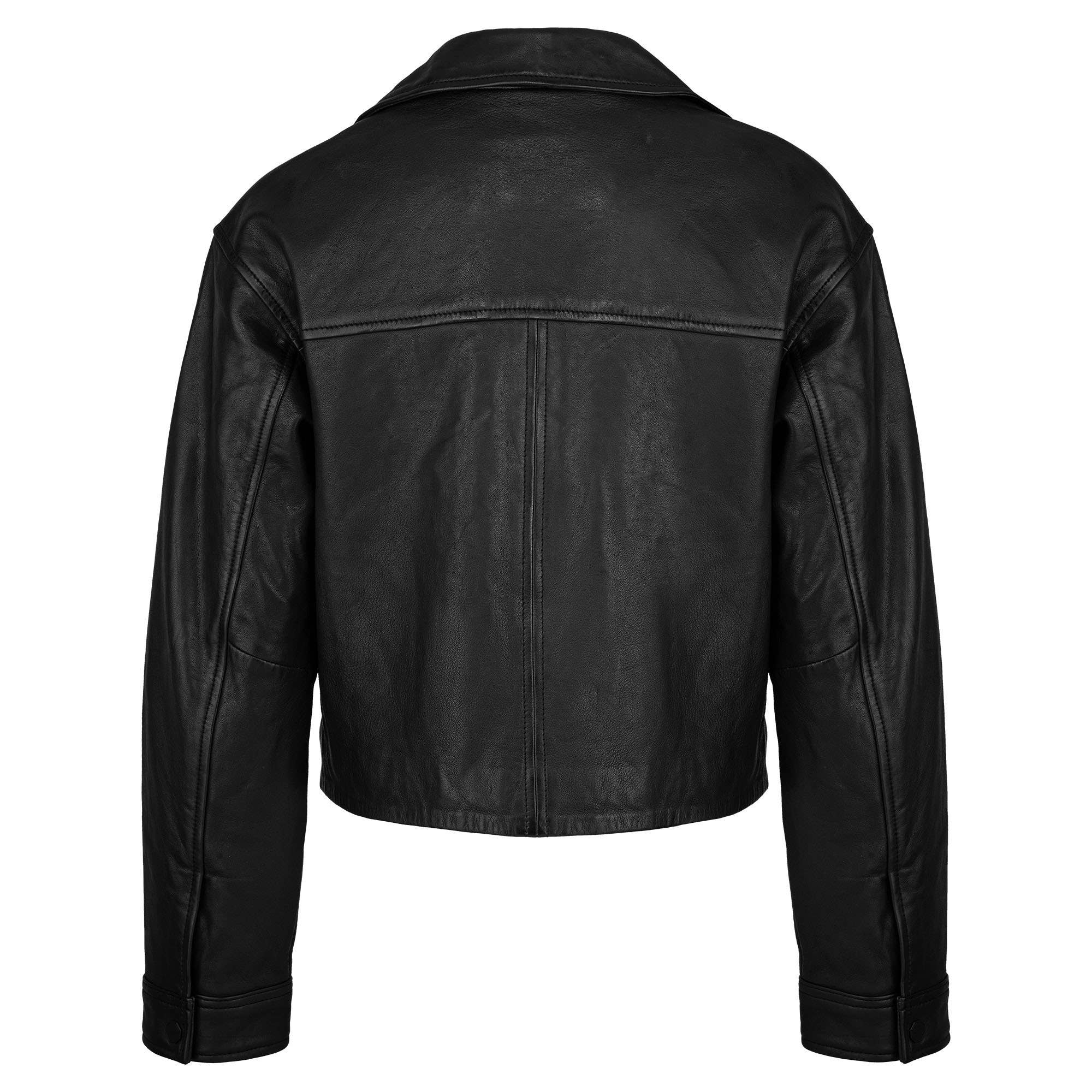 trueprodigy Lederjacke »Alba Asymmetrischer Reißverschluss mit schwarzen Accessoires« ohne Kapuze