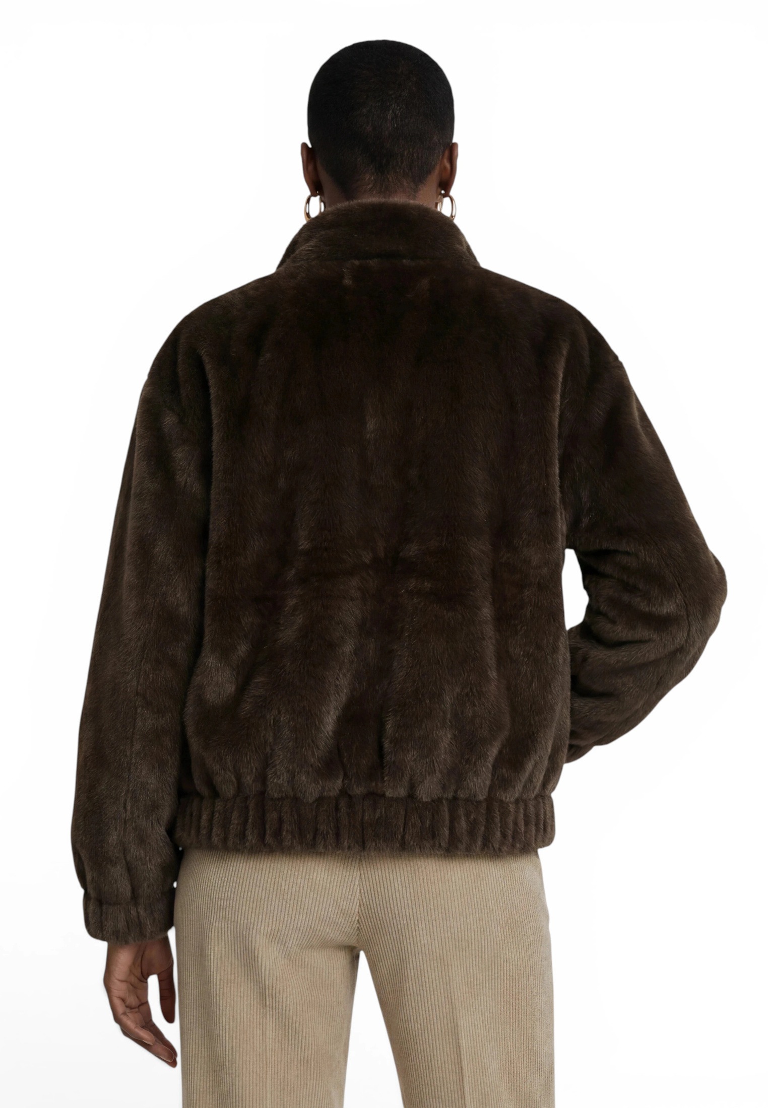 Zero Plüschjacke »Plüschjacke mit Stehkragen«