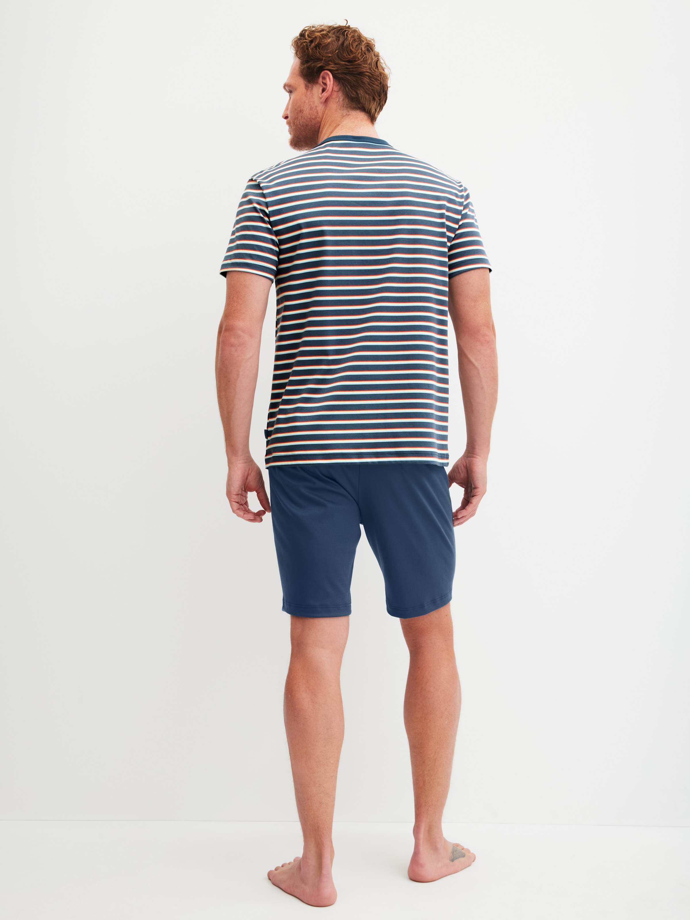 CALIDA Pyjama »Relax Streamline 1« 2 mit Rundhalsausschnitt und kurzem Arm, weich, Interlock Qualität