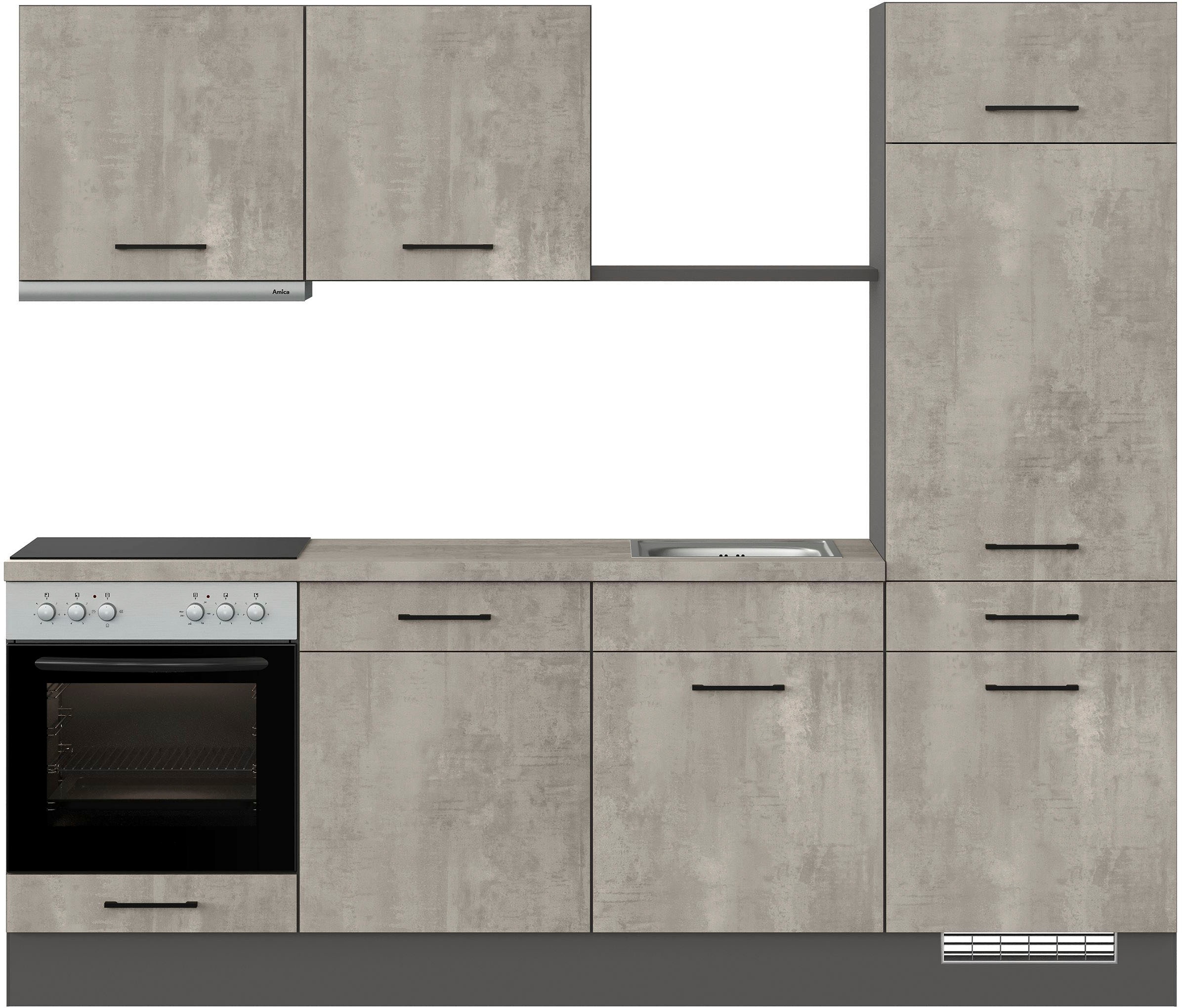 IMPULS KÜCHEN Küche »"Porto", Ausrichtung wählbar, Schubkästen mit Soft-Close,«, vormontiert, wahlweise mit E-Geräten, mit Vollauszug, Breite 240 cm